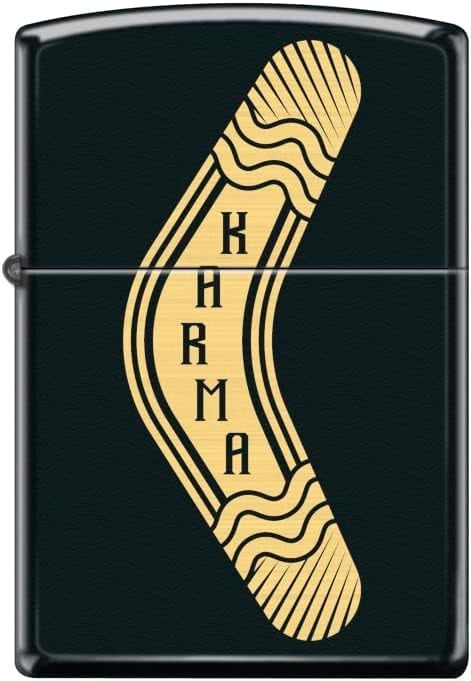 ZIPPO 218 Karma Boomerang Design, Black Matte Lighter