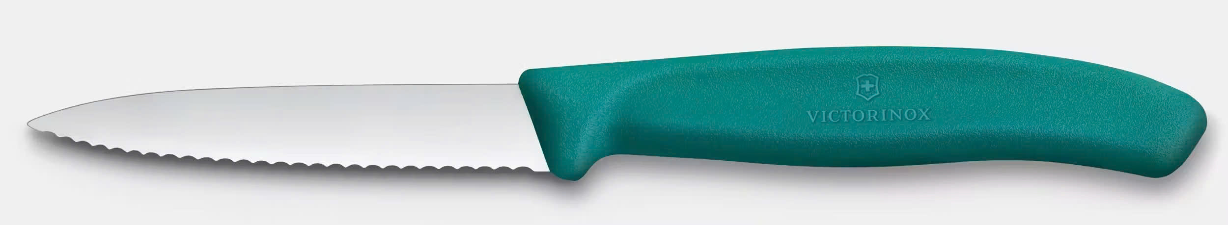 Victorinox - Dao bếp Paring Knives 6.7634.C1 màu xanh lá (wavy edge - lưỡi răng cưa, 8cm) Mẫu Mới