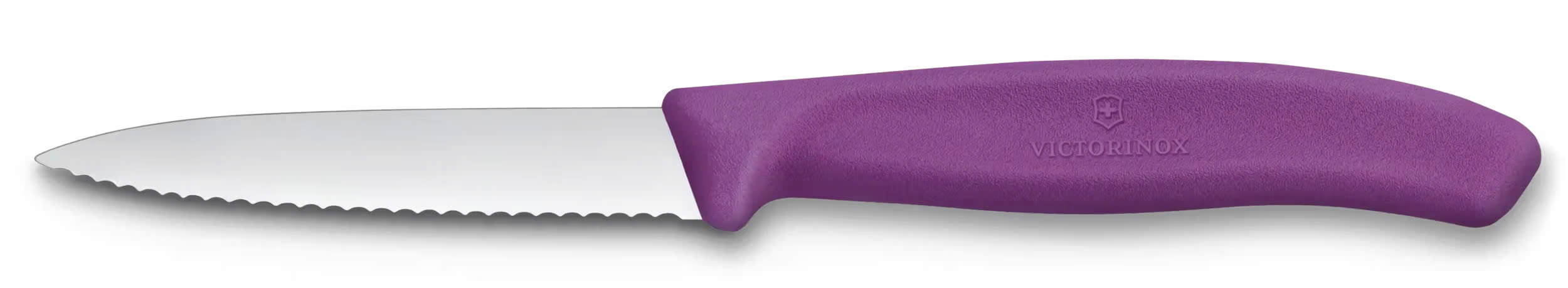 Victorinox - Dao bếp Paring Knives 6.7635.C1 màu tím (wavy edge - lưỡi răng cưa, 8cm) Mẫu Mới