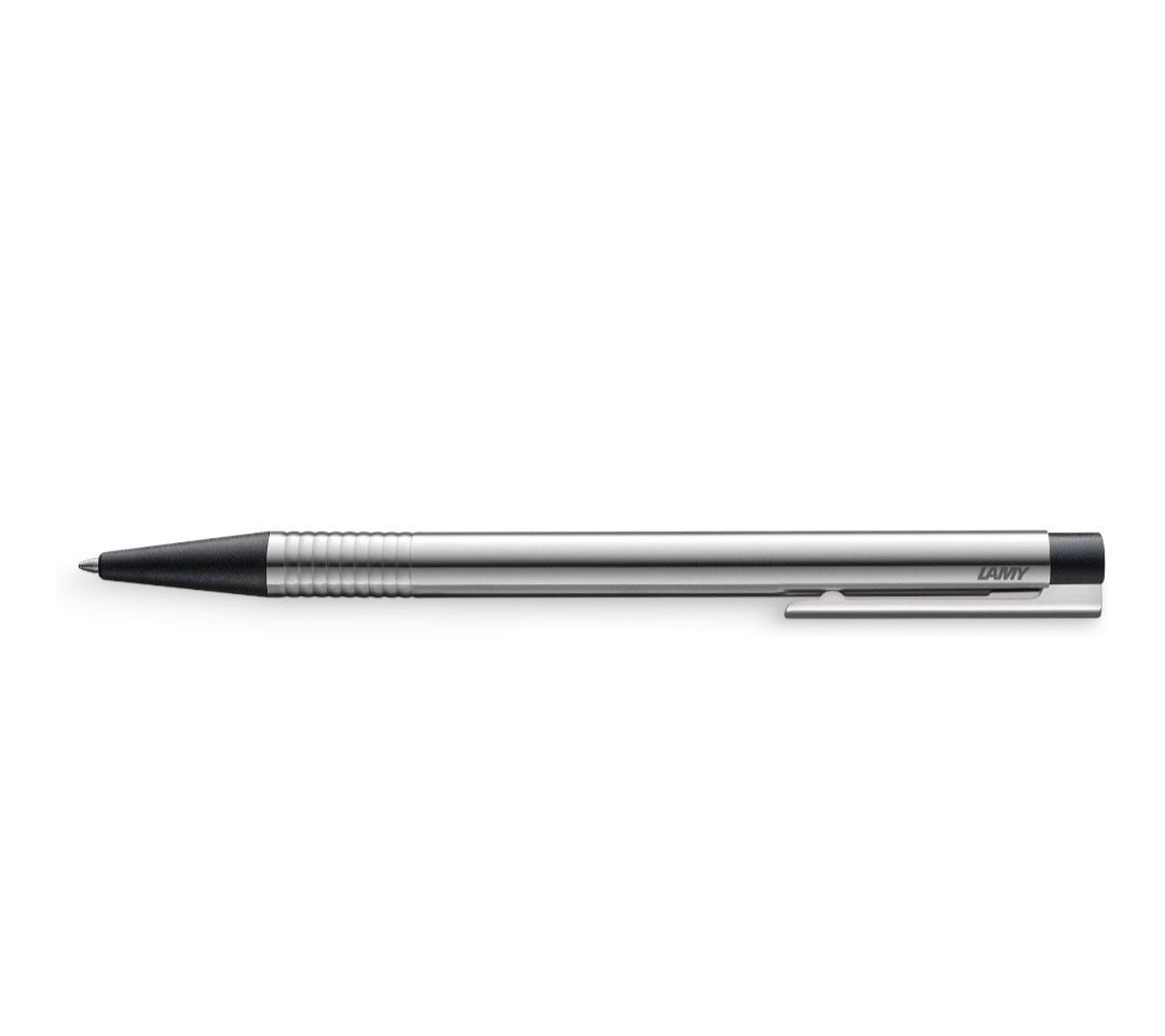 Bút Bi - Lamy Logo - Black (thân thép bóng viền đen)