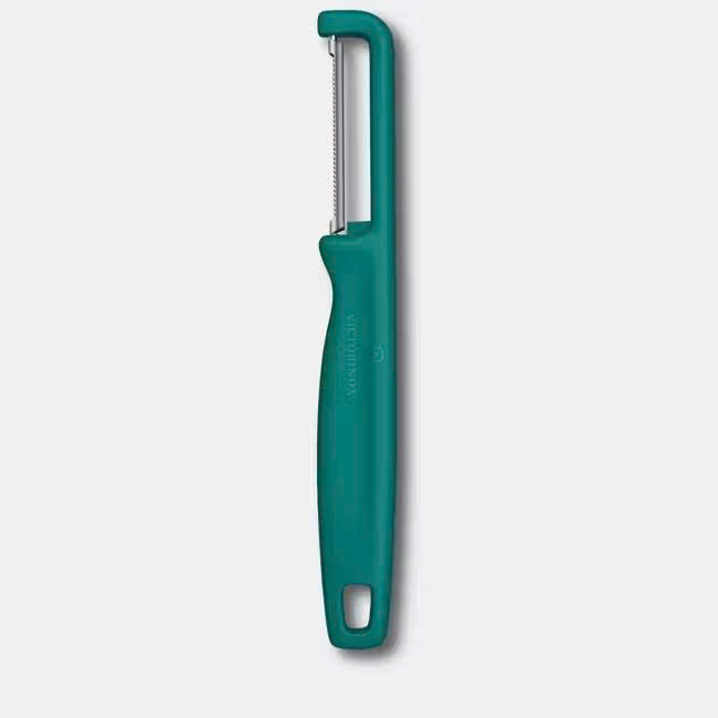 Phụ kiện Victorinox - Dụng cụ gọt hoa quả - Iota Serrated Peeler- màu xanh (lưỡi răng cưa)