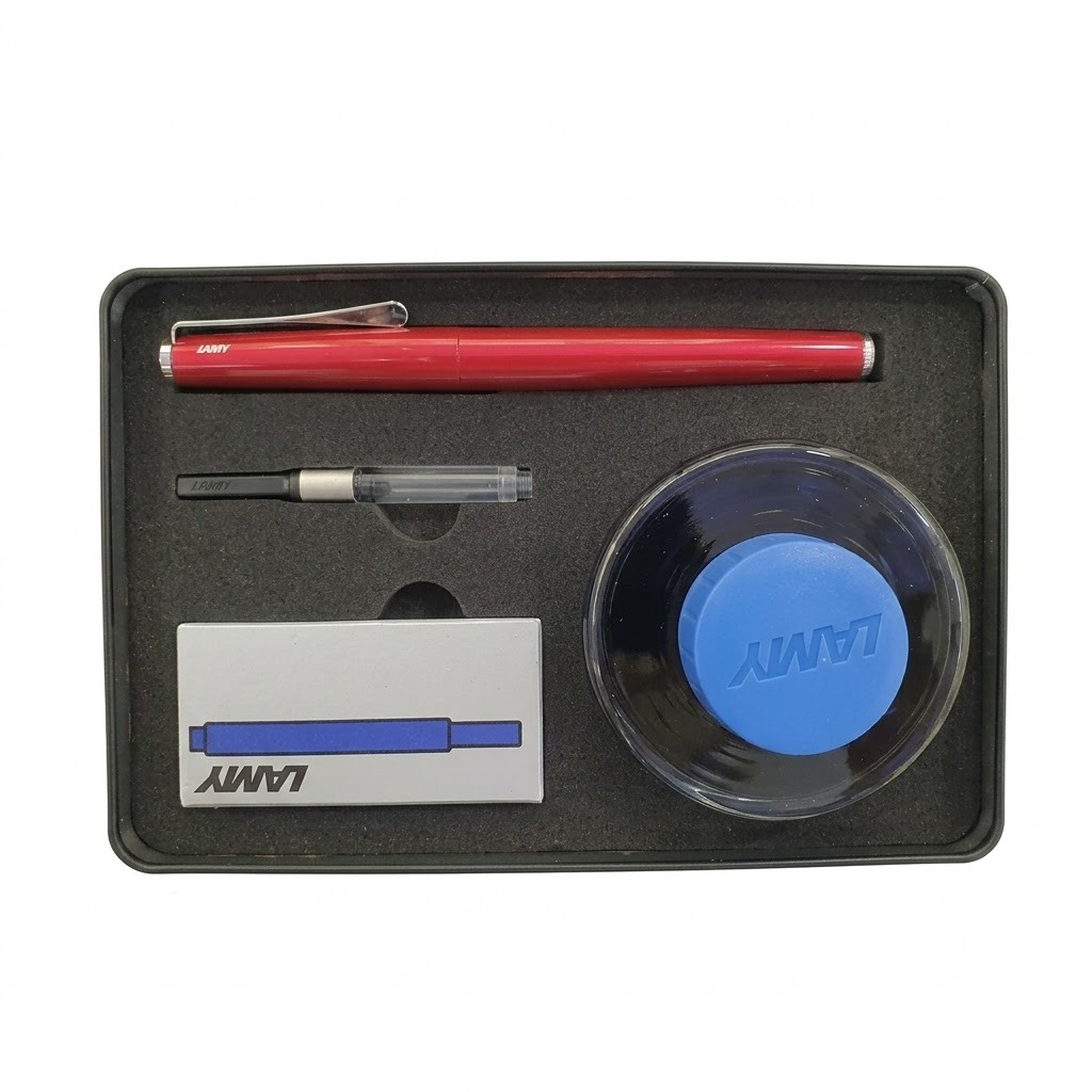 Bộ Quà Tặng - 4 in 1 - Lamy Studio - Piano Red Gloss (Ngòi F)