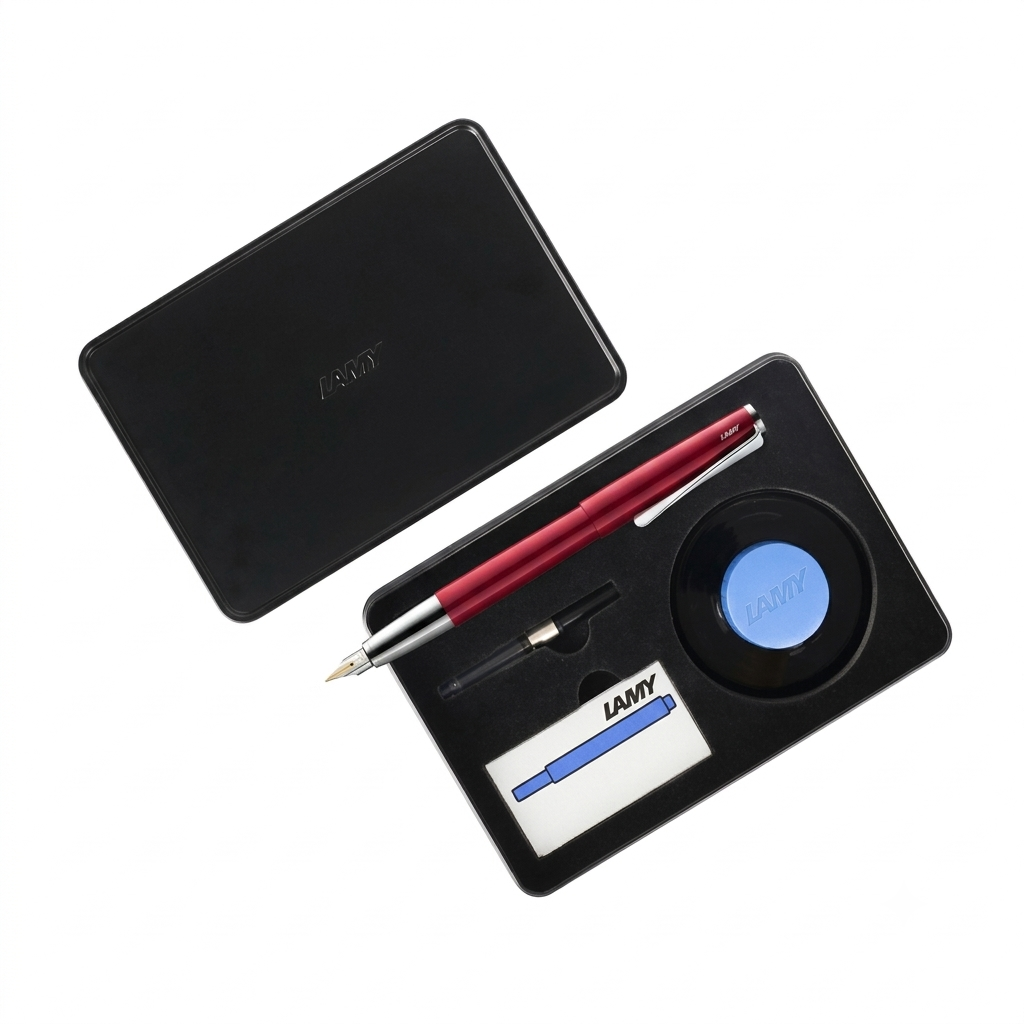 Bộ Quà Tặng - 4 in 1 - Lamy Studio - Piano Red Gloss (Ngòi F)