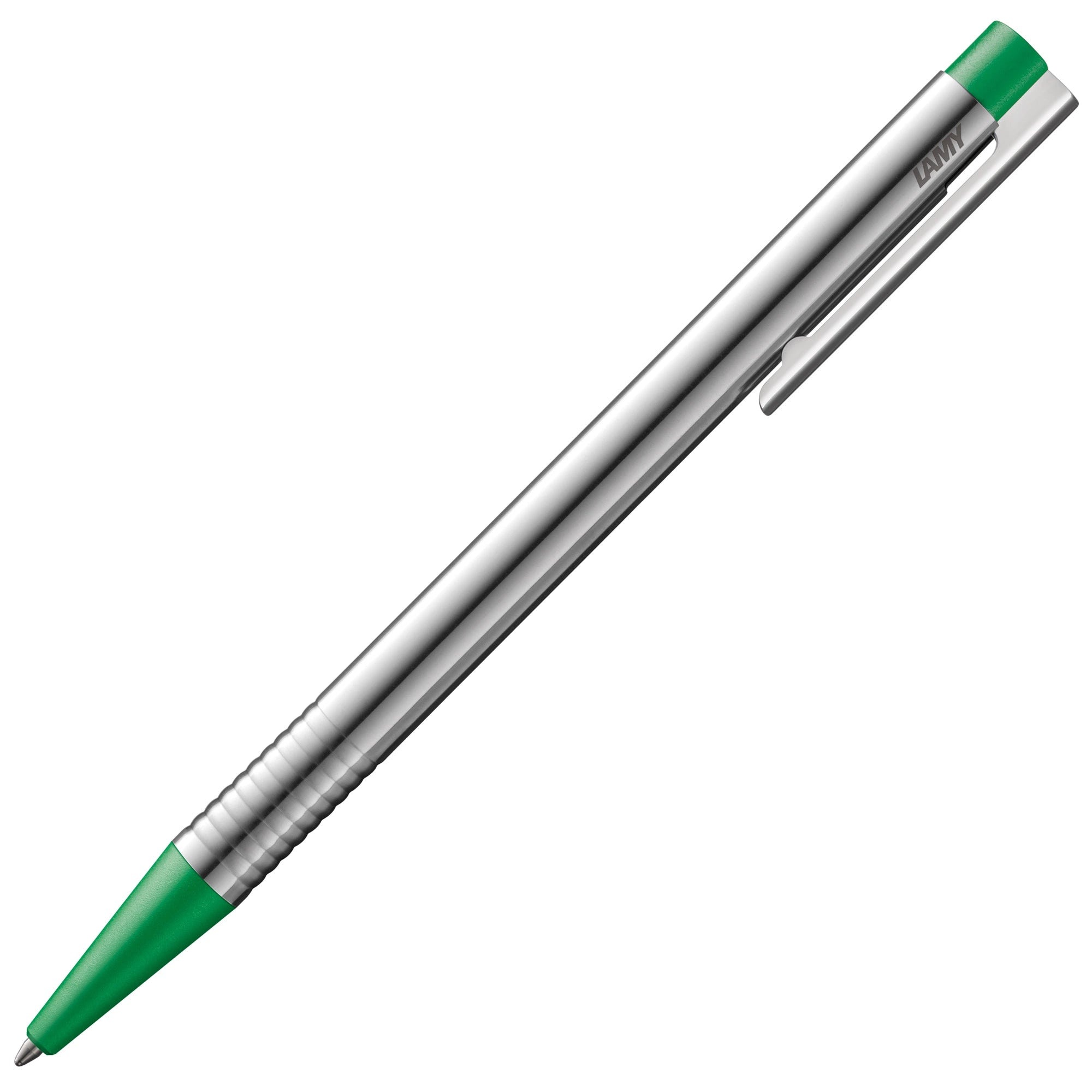 Bút Bi - Lamy Logo - Green thân thép bóng viền xanh lá