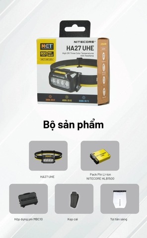 Đèn pin đội đầu Nitecore HA27 UHE - 800LUMENS