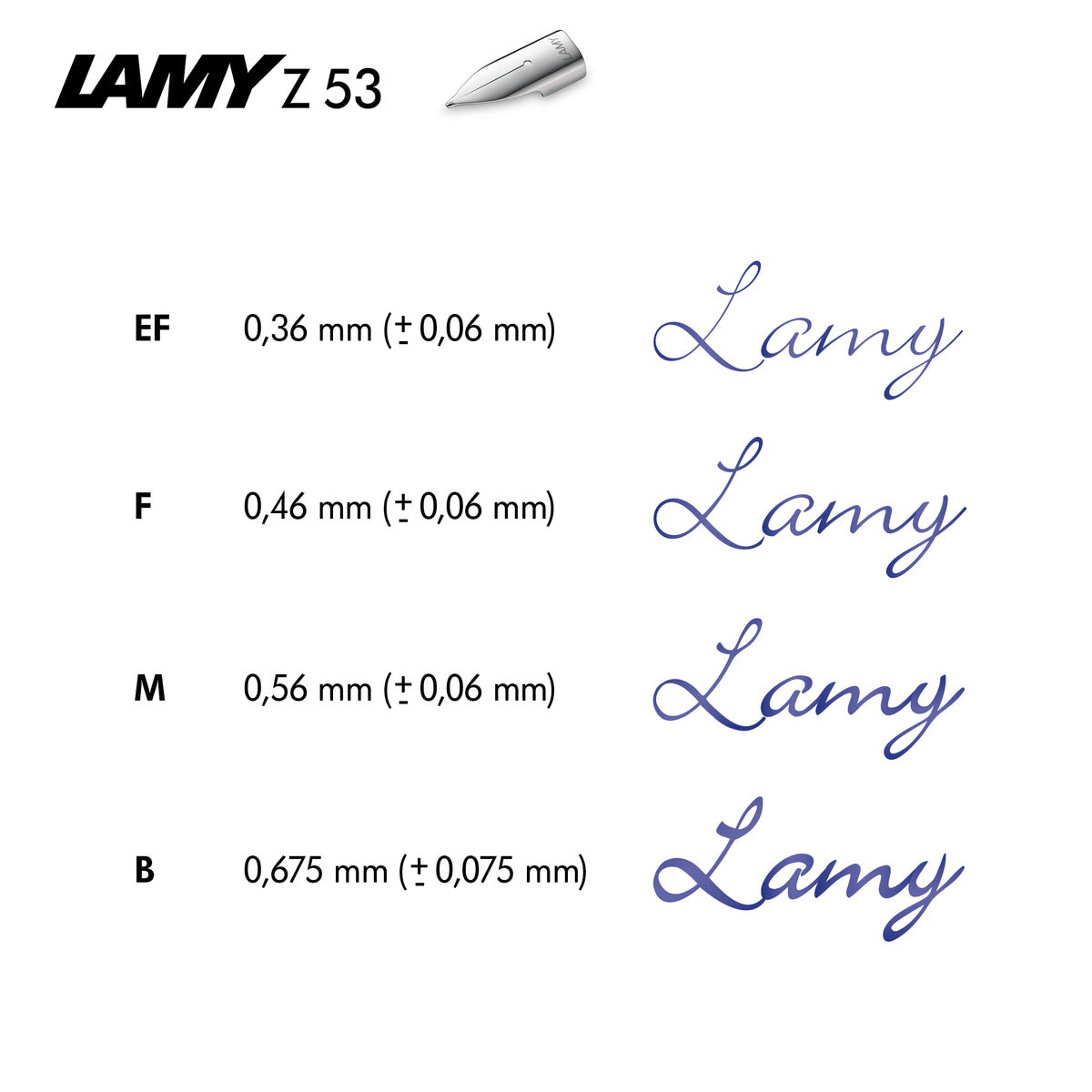 Ngòi bút Lamy Aion - Z53 - Tùy chọn kích cỡ