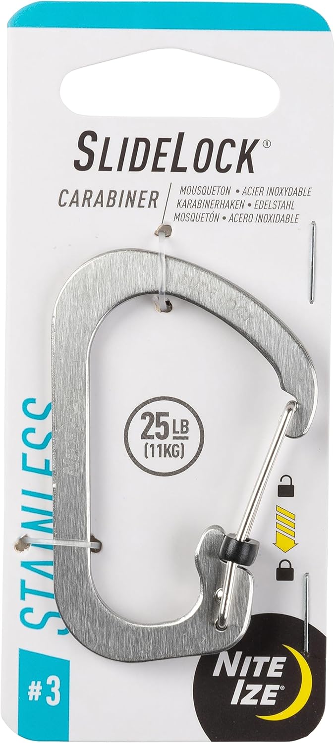 Nite Ize - Móc khóa CSL3-11-R6 - Slidelock Size #3 Carabiner (Thép không gỉ)