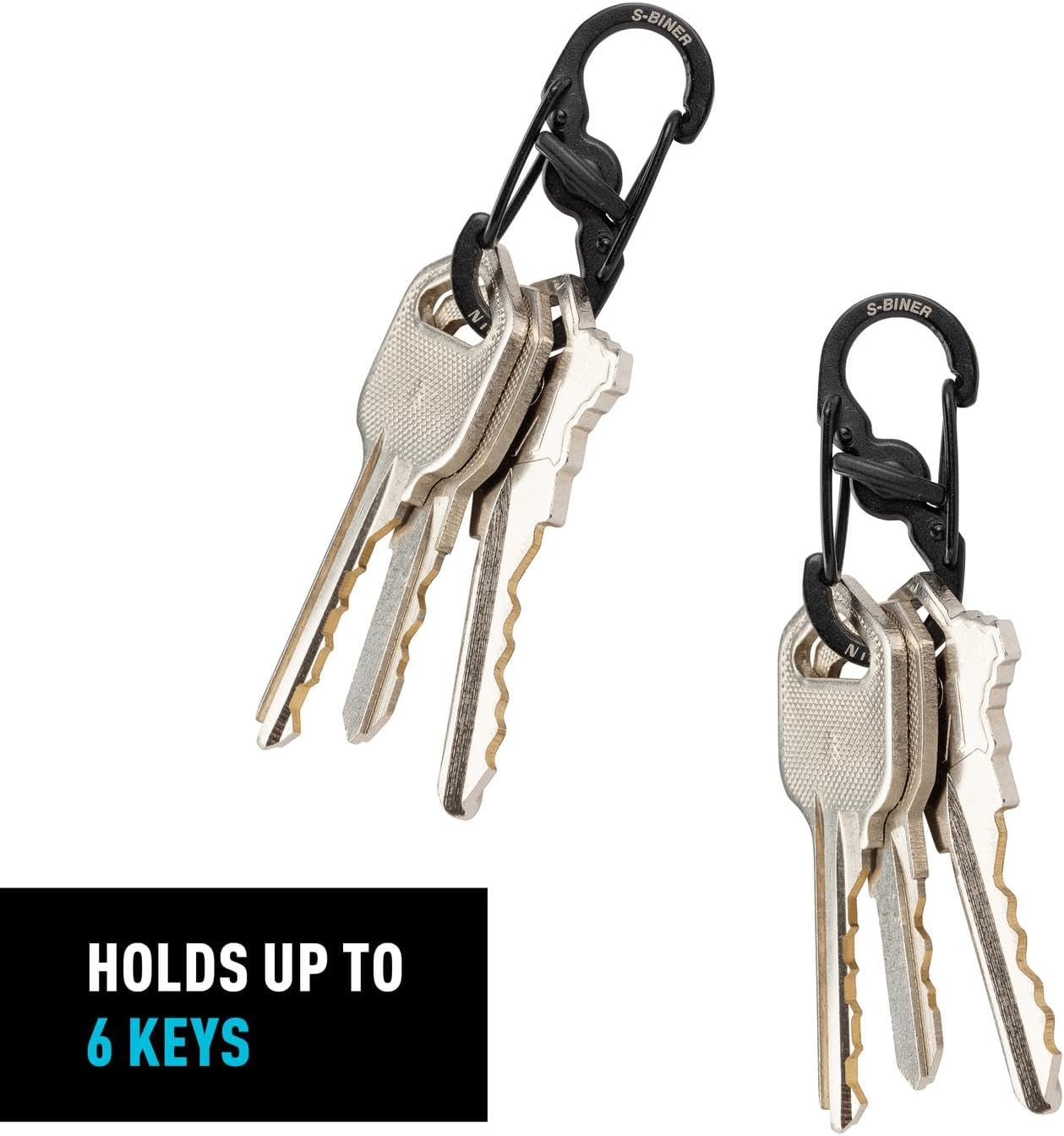 Nite Ize - Móc khóa LSBM-01-2R3 - S-Biner Microlock pack 2 (Thép đen Black Oxit)