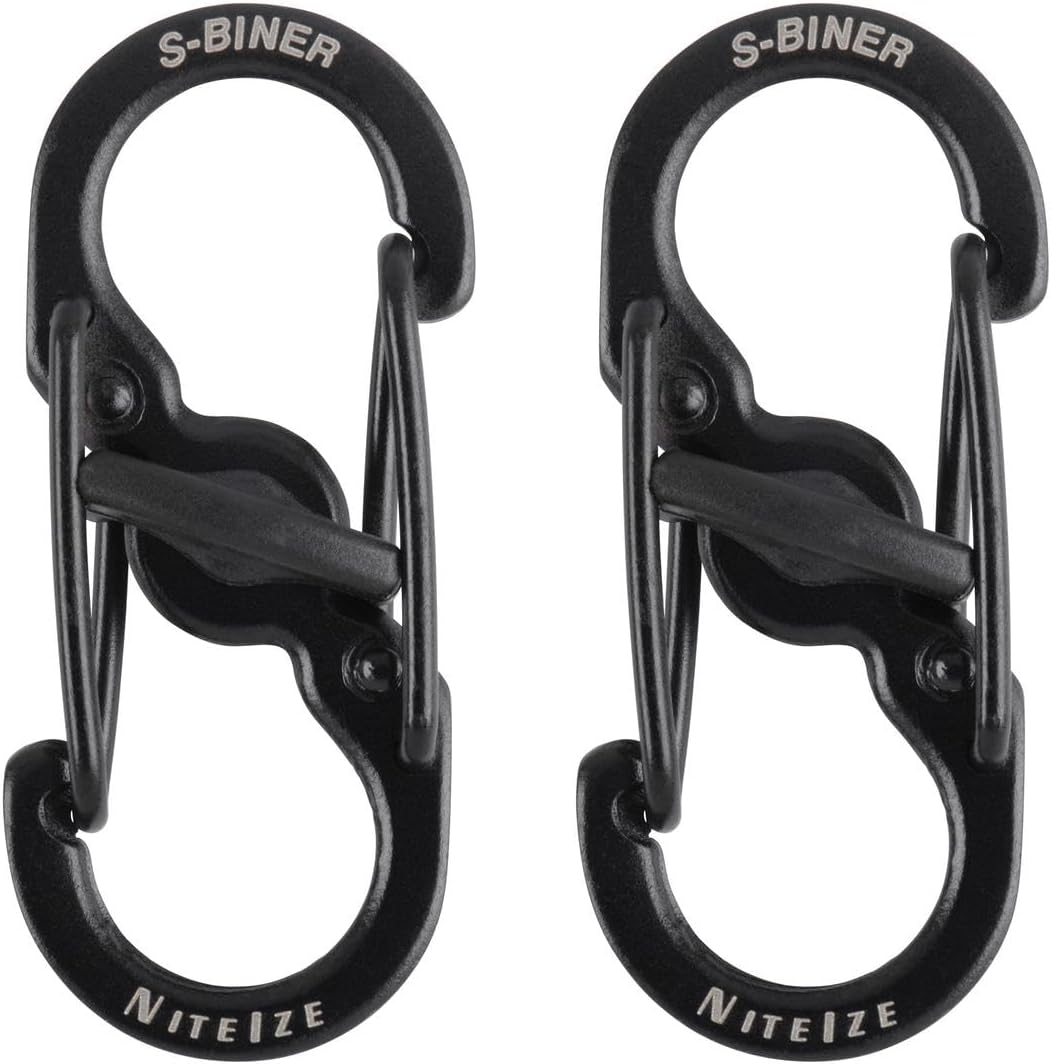 Nite Ize - Móc khóa LSBM-01-2R3 - S-Biner Microlock pack 2 (Thép đen Black Oxit)