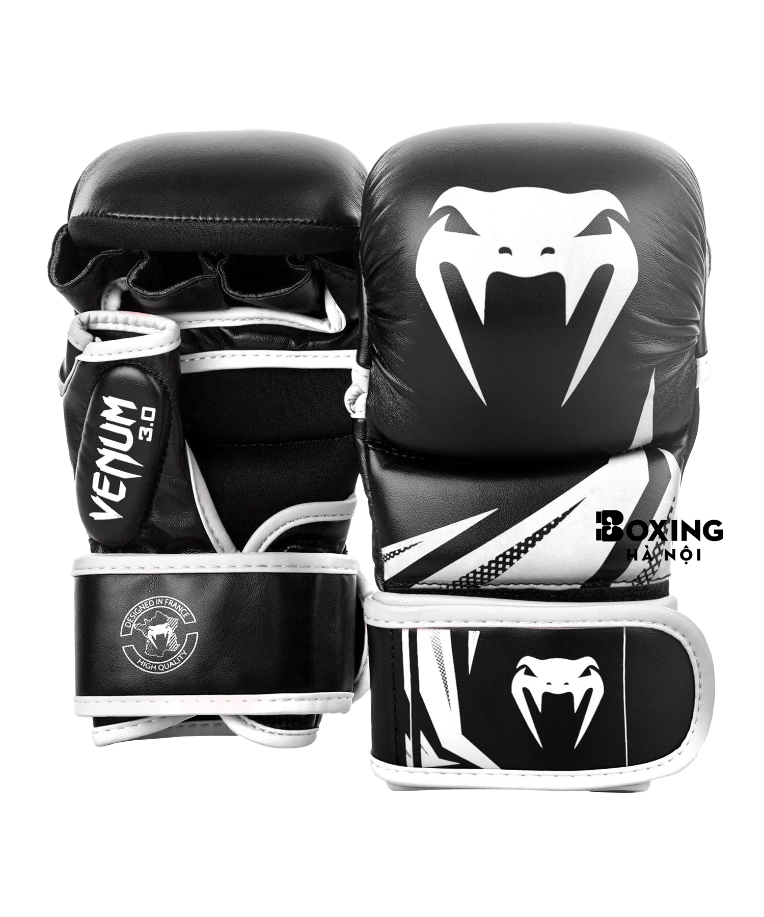 GĂNG TAY RINGHORNS CHARGER BY VENUM MMA SPARRING GLOVES - BLACK/WHITE