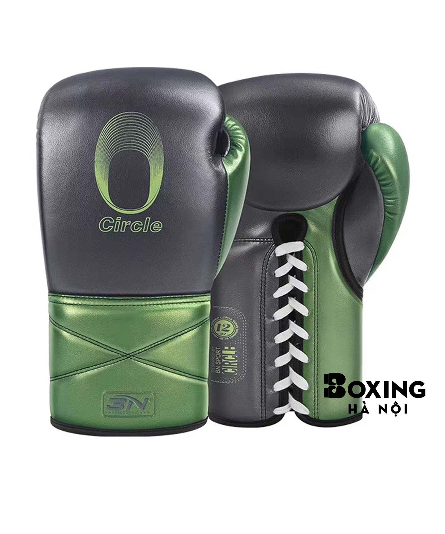 GĂNG TAY BOXING BN CIRCLE LACE-UP GLOVES - GRAY/GREEN