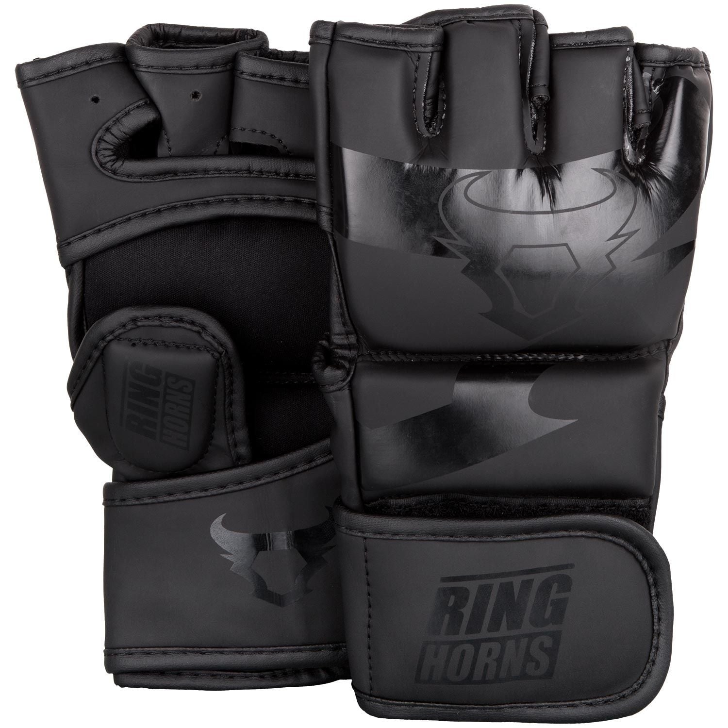 GĂNG TAY RINGHORNS CHARDER BY VENUM MMA GLOVES - BLACK/BLACK