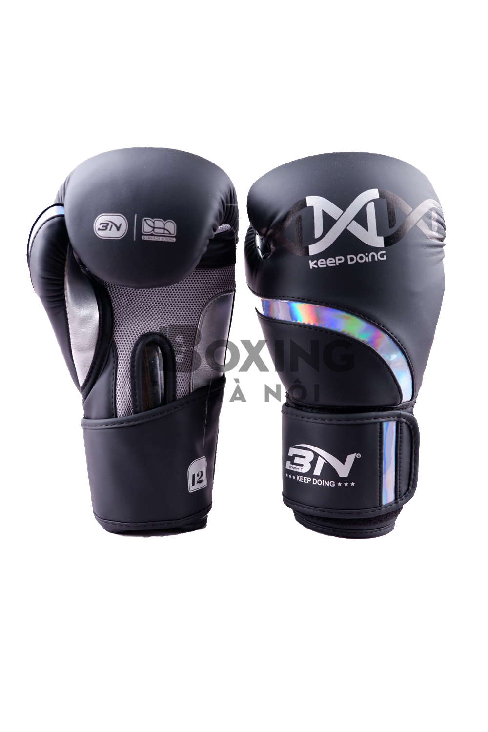 GĂNG TAY BOXING BN KD GLOVES - BLACK/SILVER
