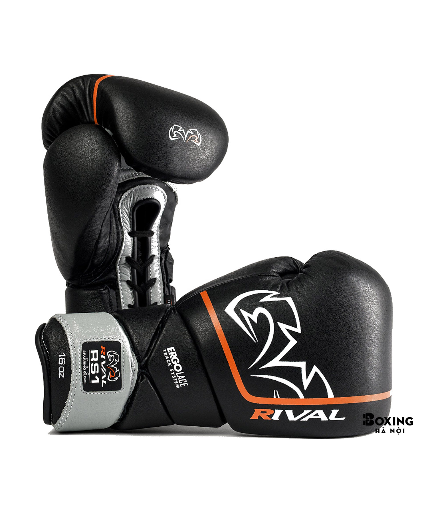 GĂNG TAY BOXING RIVAL RS1 LEATHER PRO SPARRING GLOVES - BLACK