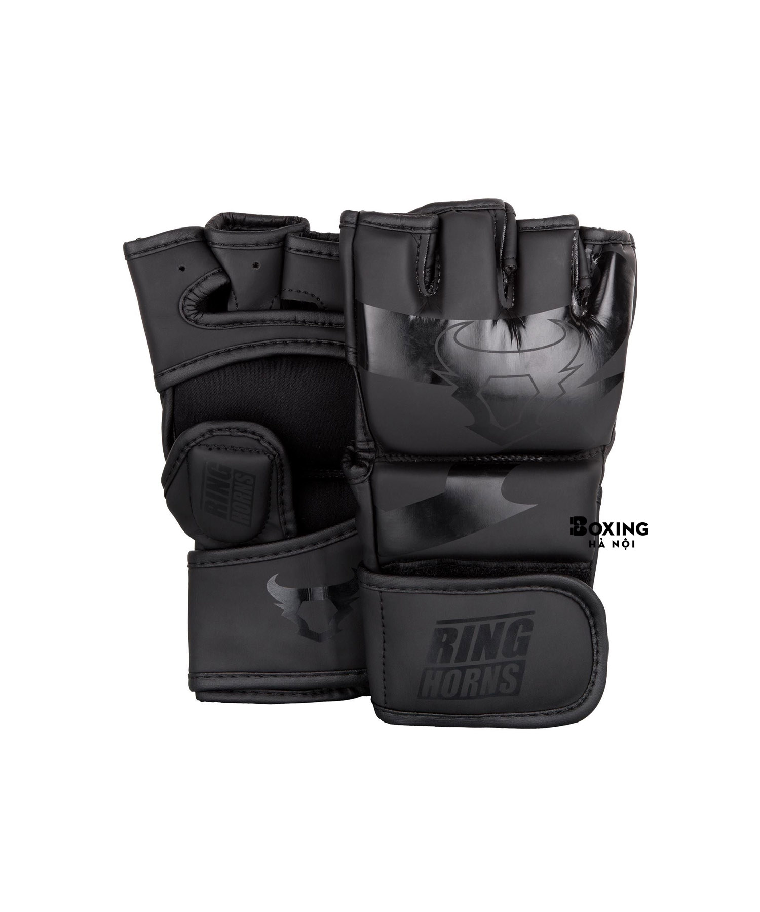 GĂNG TAY RINGHORNS CHARDER BY VENUM MMA GLOVES - BLACK/BLACK