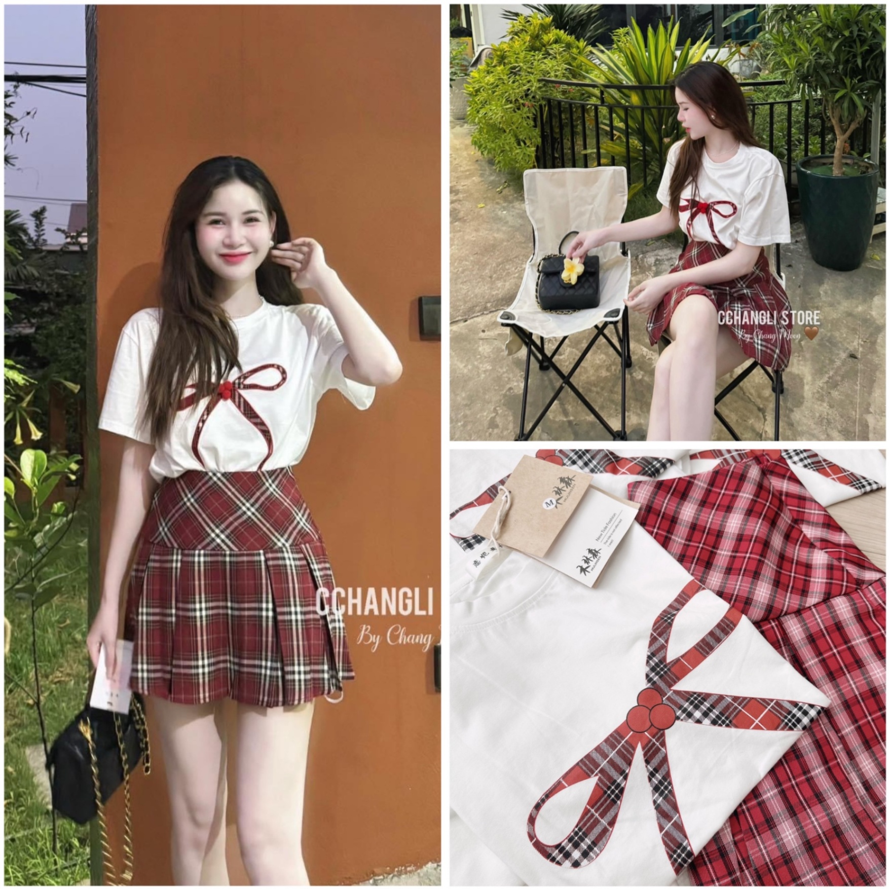 Hàng thiết kế - SET BỘ KẺ NƠ MIX CV XẾP LY KẺ ĐỎ