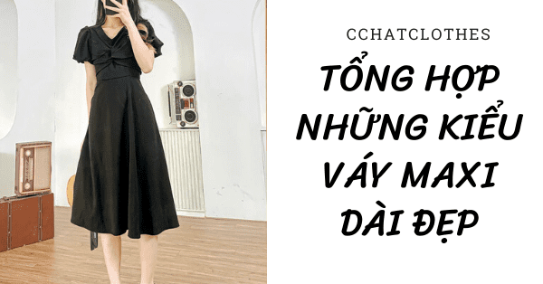MV0115 CHÂN VÁY XÒE DÀI MAXI .ĐEN Webiste Mis Việt