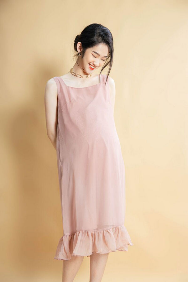 Đầm Bầu - Váy Bầu Tay Phồng Dáng Suông Thắt Nơ Lưng Mami | Shopee Việt Nam