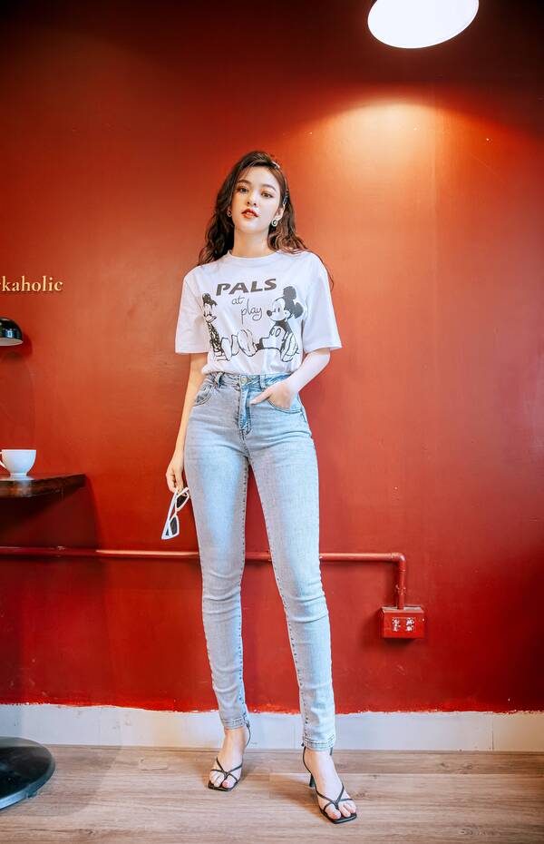 Quần Jean skinny cạp cao