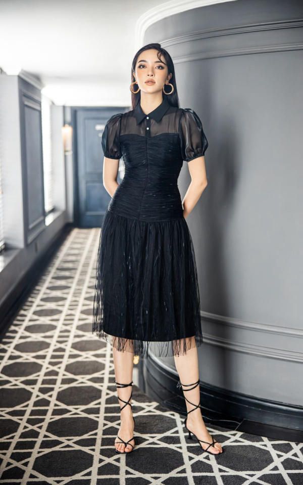 Váy suông đen phối cúc màu đơn giản Super Bigsize đến 150kg - Đầm, váy nữ |  ThờiTrangNữ.vn