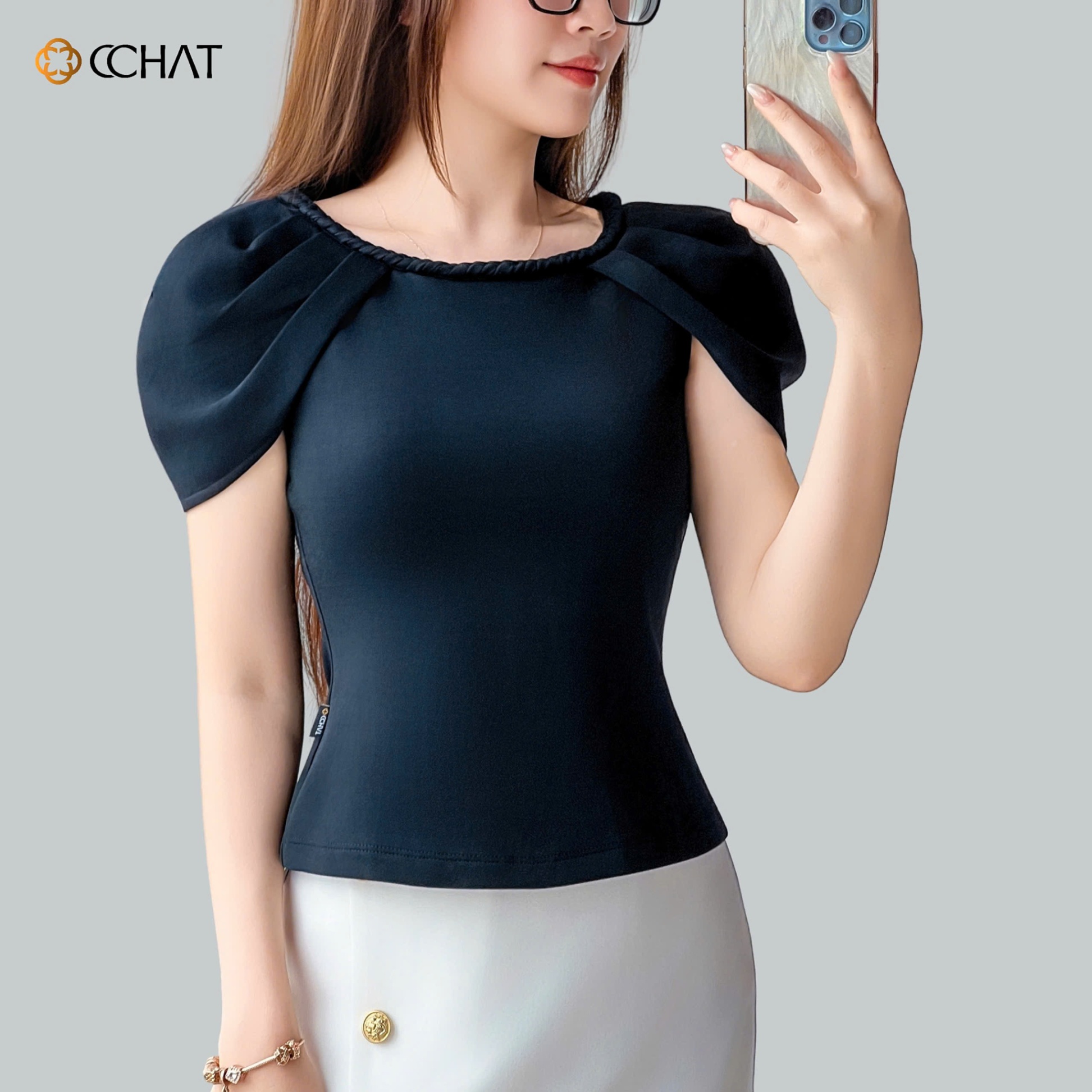 Áo thun kiểu bồng vai