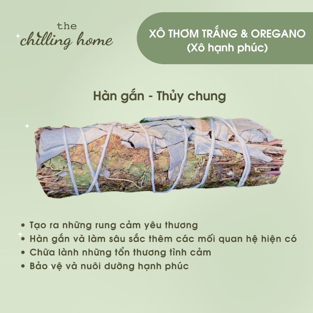 Xô Thơm Hạnh Phúc (White Sage mix Oregano)