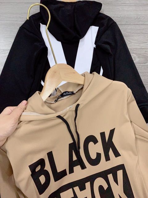 XẢ VÁY SUÔNG NỮ HOODIE BLACK - VAY26