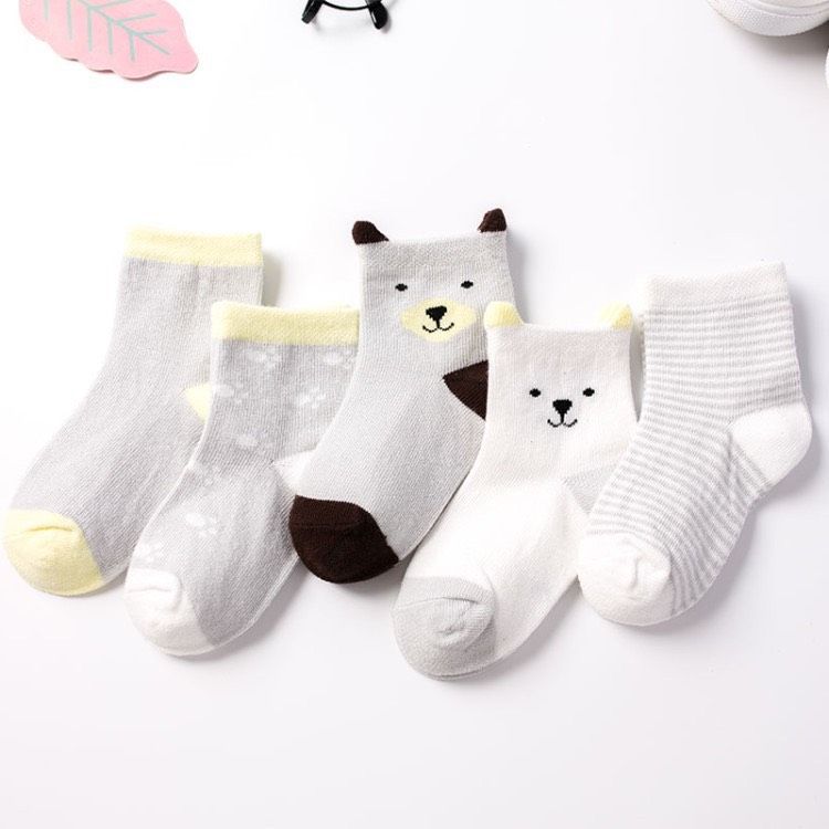 SET 5 ĐÔI TẤT LƯỚI CỔ CAO CHO BÉ CỰC XINH