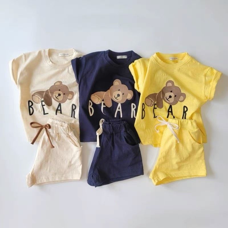 BỘ GẤU BEAR 3 MÀU CHO BÉ CHẤT COTTON TÀU SIÊU ĐẸP