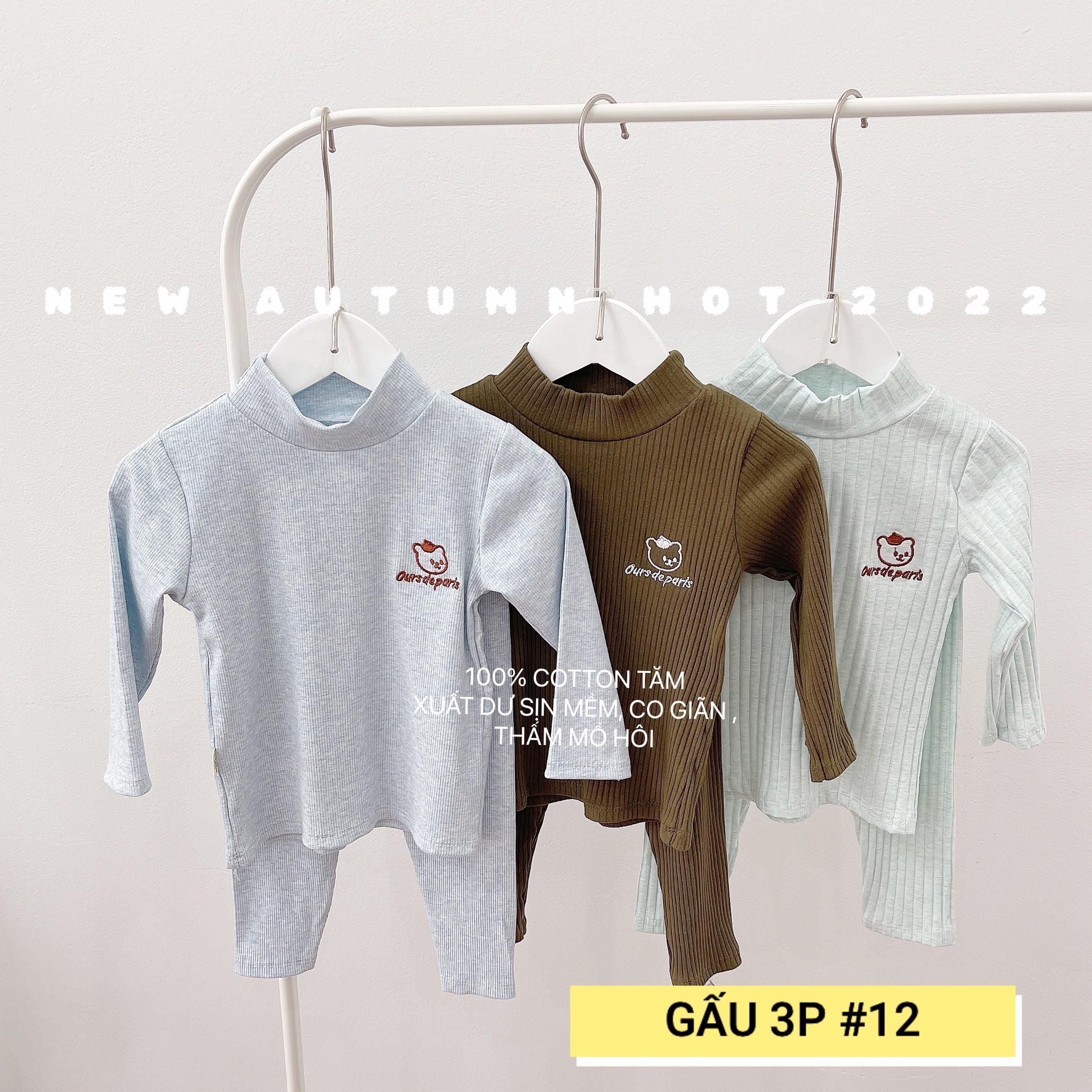 1 RI ĐỦ SIZE SET 3 BỘ CỔ 3 PHÂN THÊU GẤU