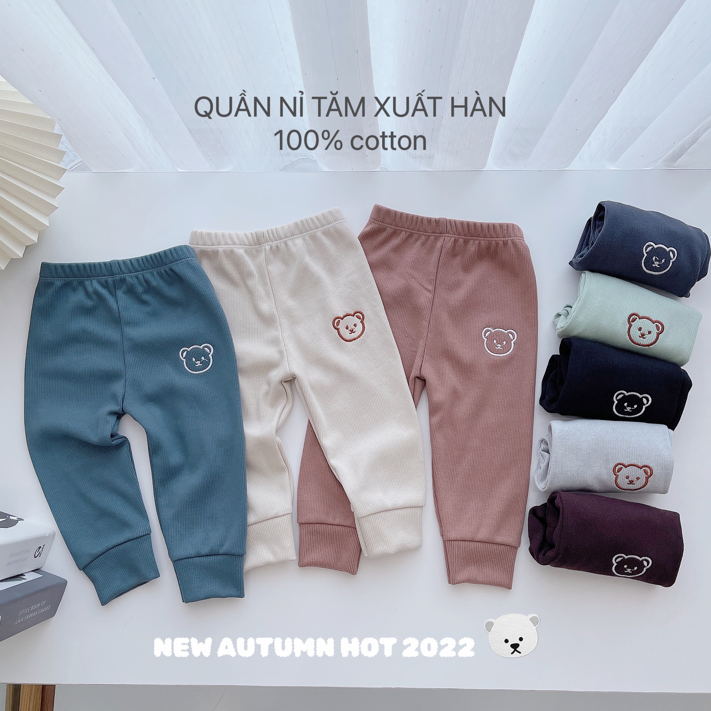 SET 5 QUẦN THÊU MẶT GẤU