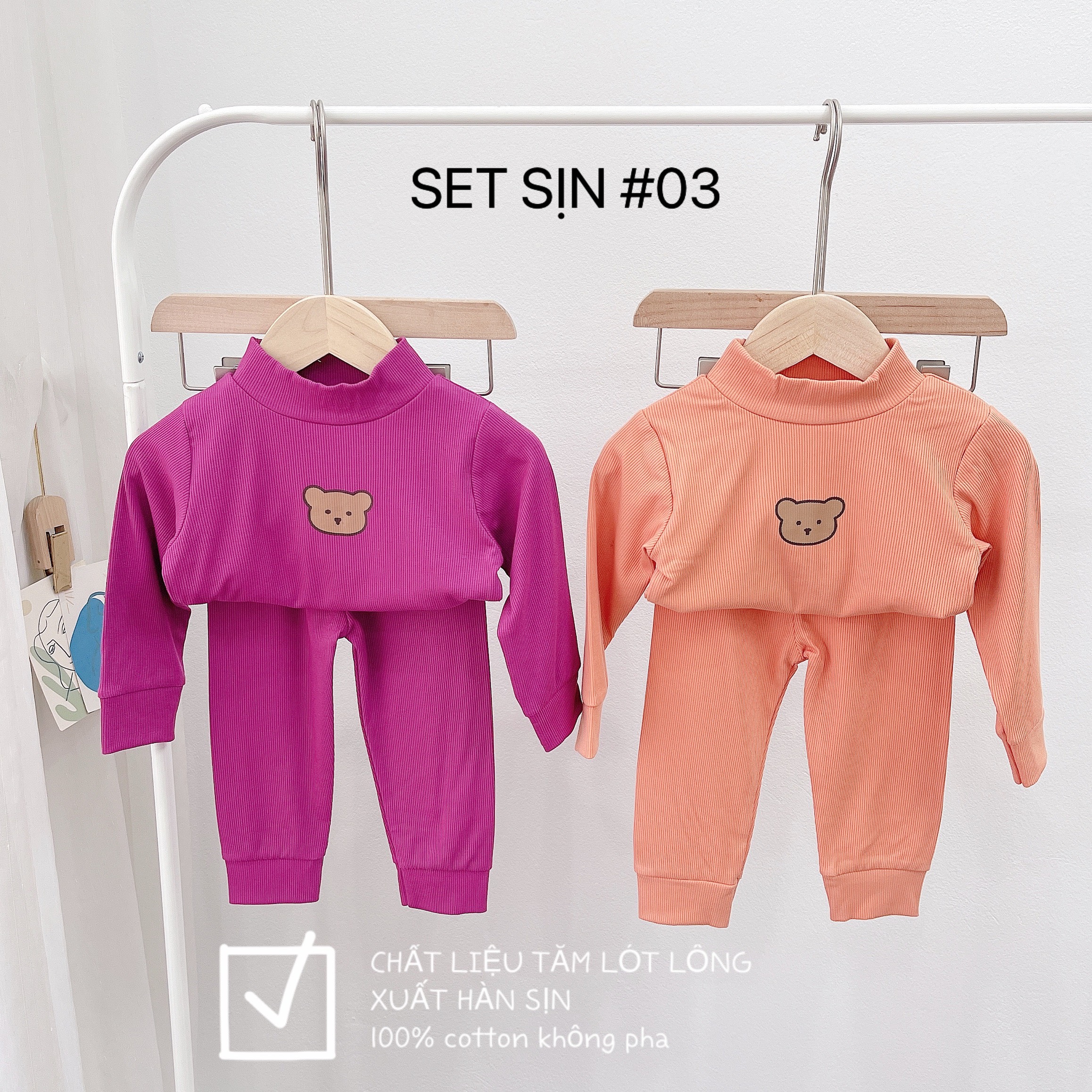 1 RI ĐỦ SIZE SET 2 BỘ TĂM GẤU