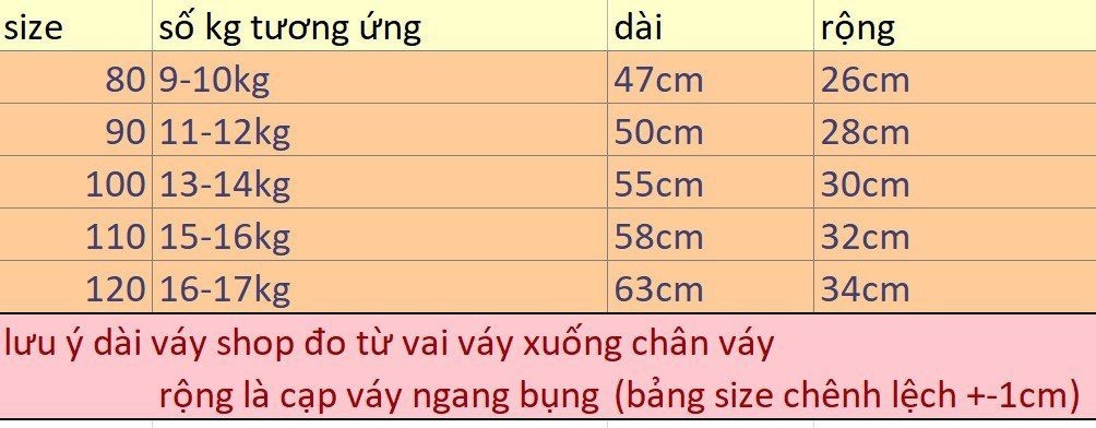 1 RI ĐỦ SIZE VÁY THÔ BOY BÉ - VG04