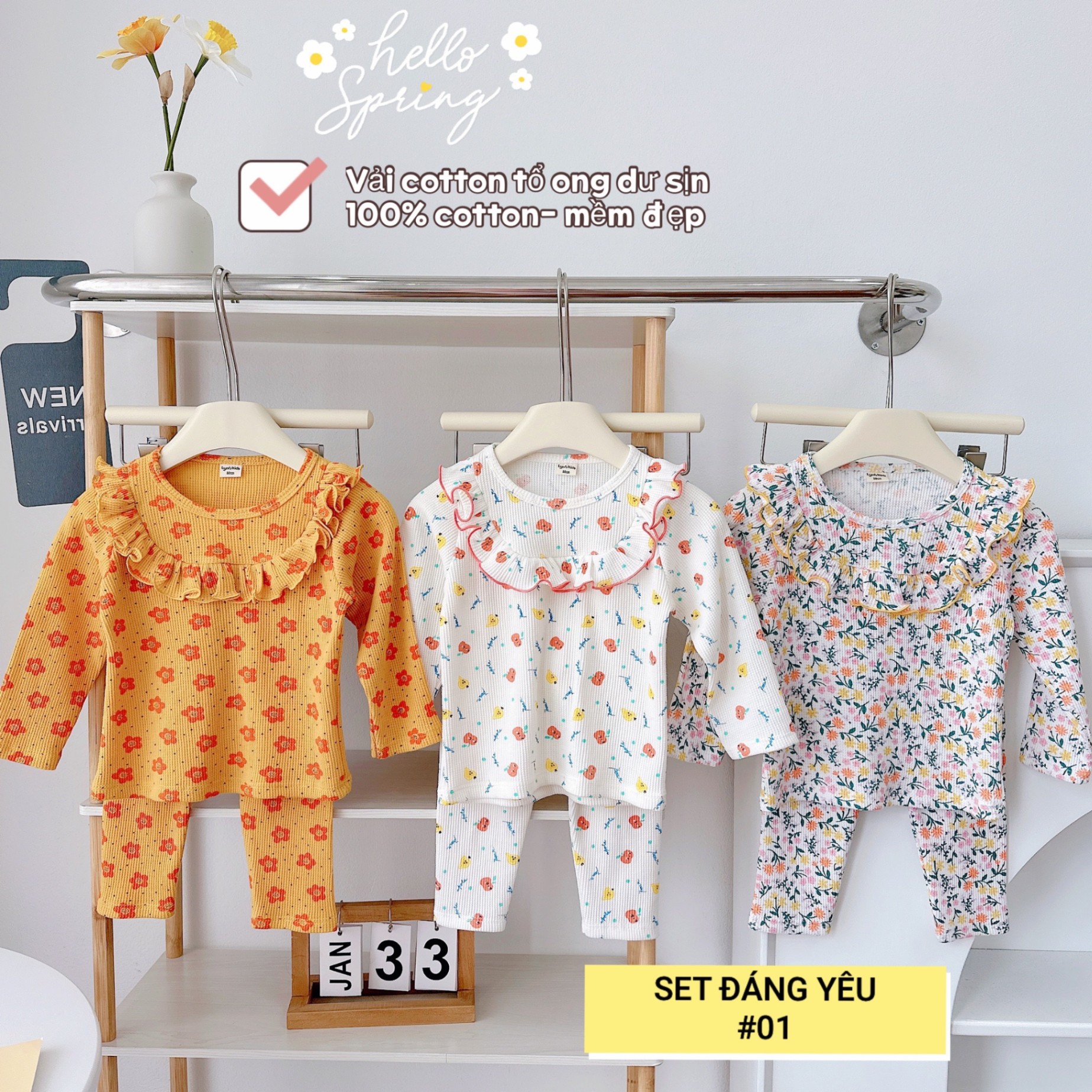 1 RI ĐỦ SIZE SET 3 BỘ BÉ GÁI