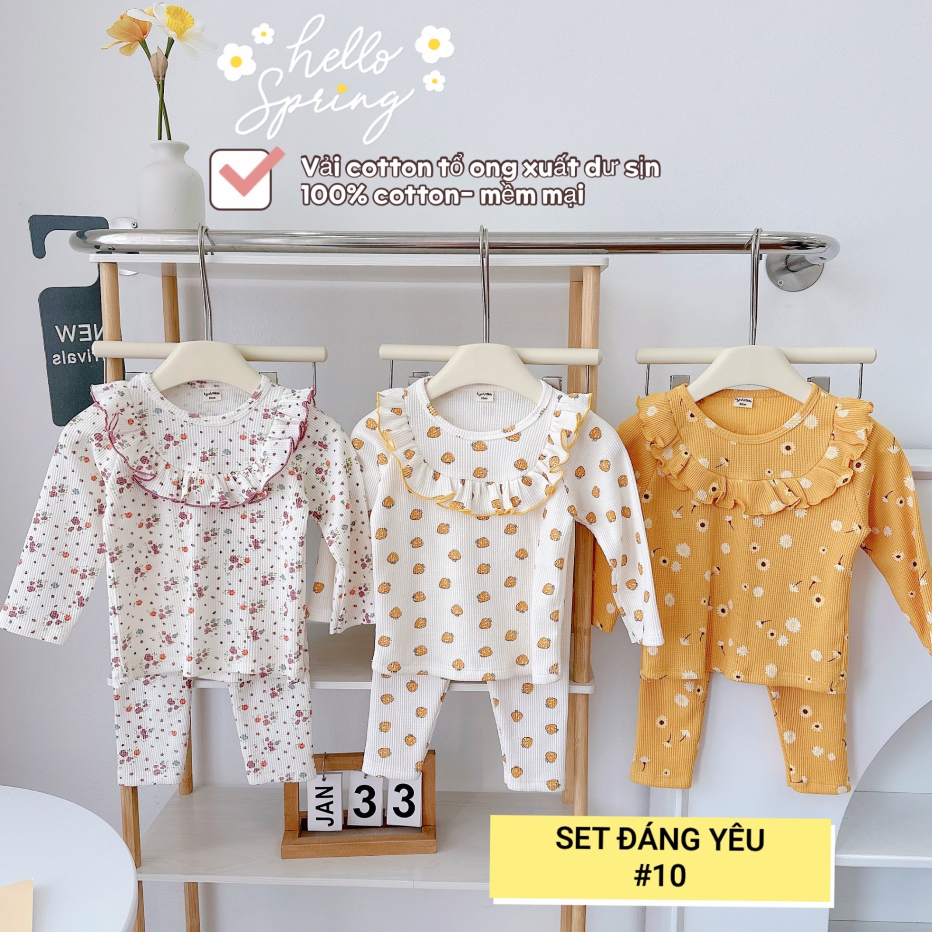 1 RI ĐỦ SIZE SET 3 BỘ BÉ GÁI