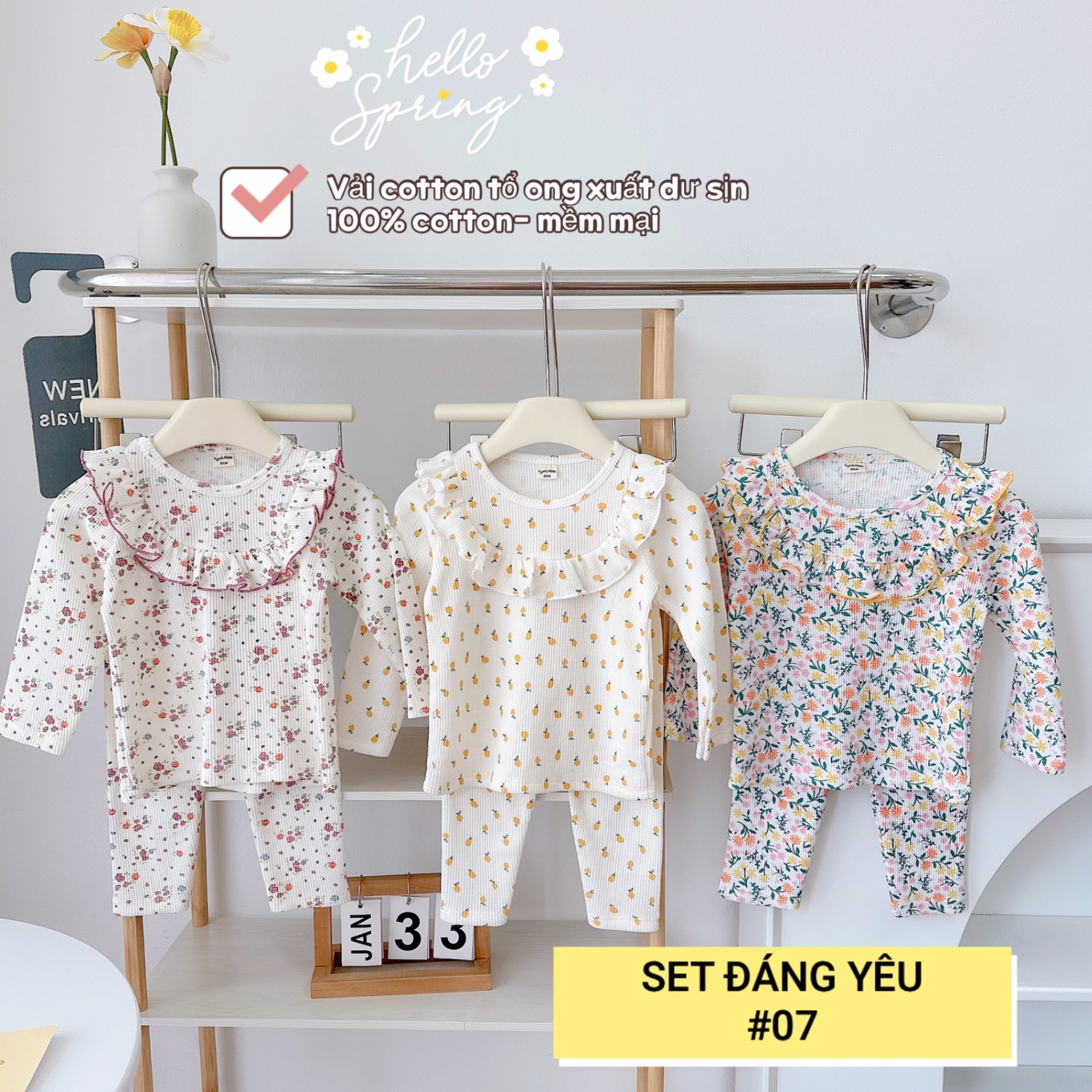 1 RI ĐỦ SIZE SET 3 BỘ BÉ GÁI