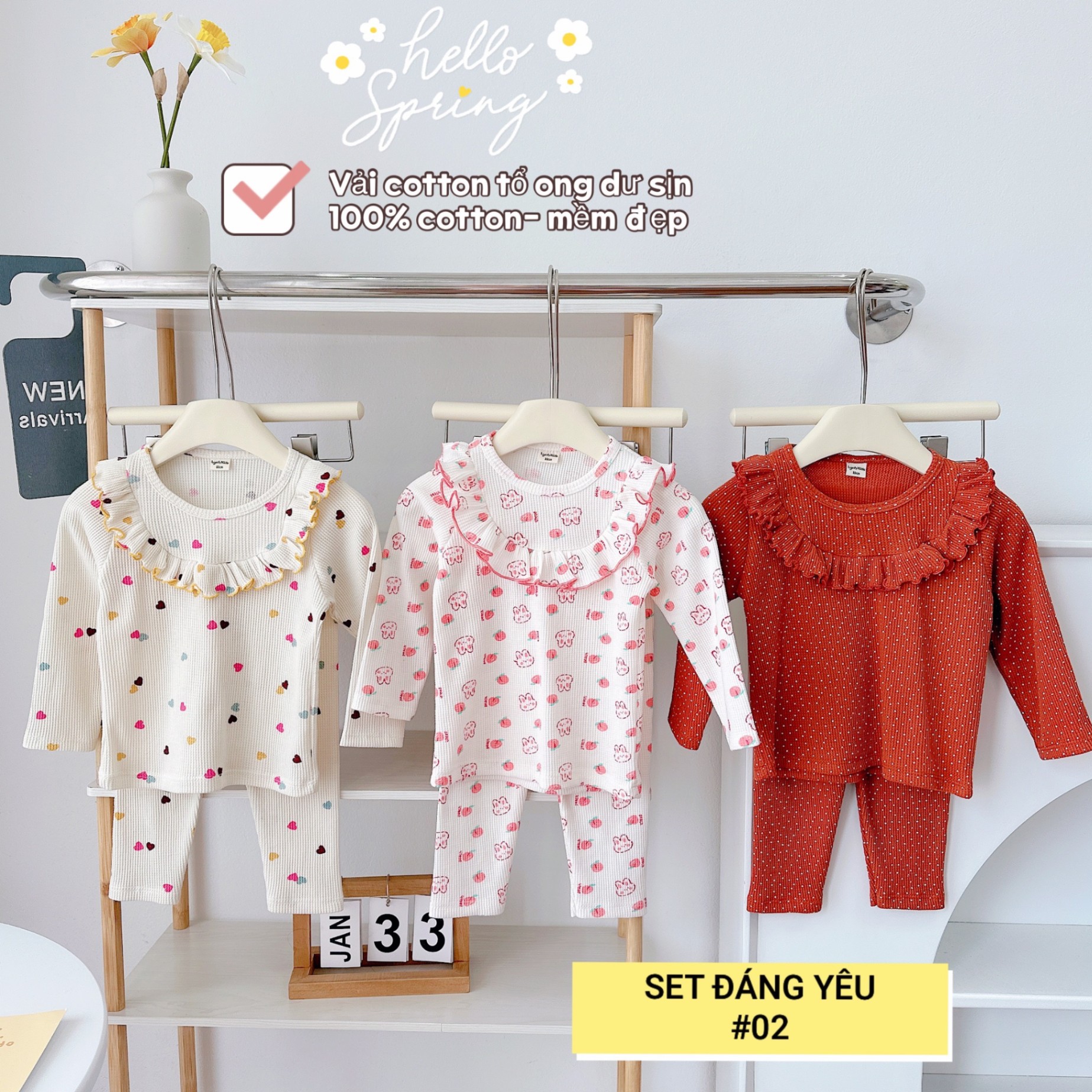 1 RI ĐỦ SIZE SET 3 BỘ BÉ GÁI