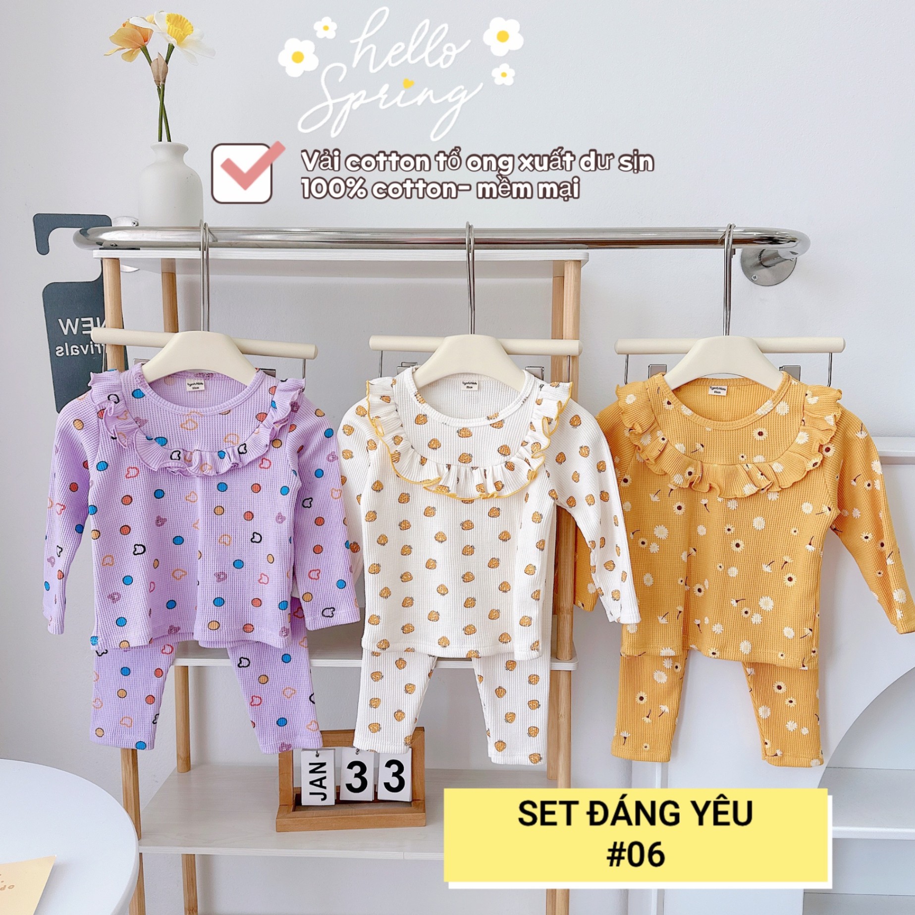 1 RI ĐỦ SIZE SET 3 BỘ BÉ GÁI