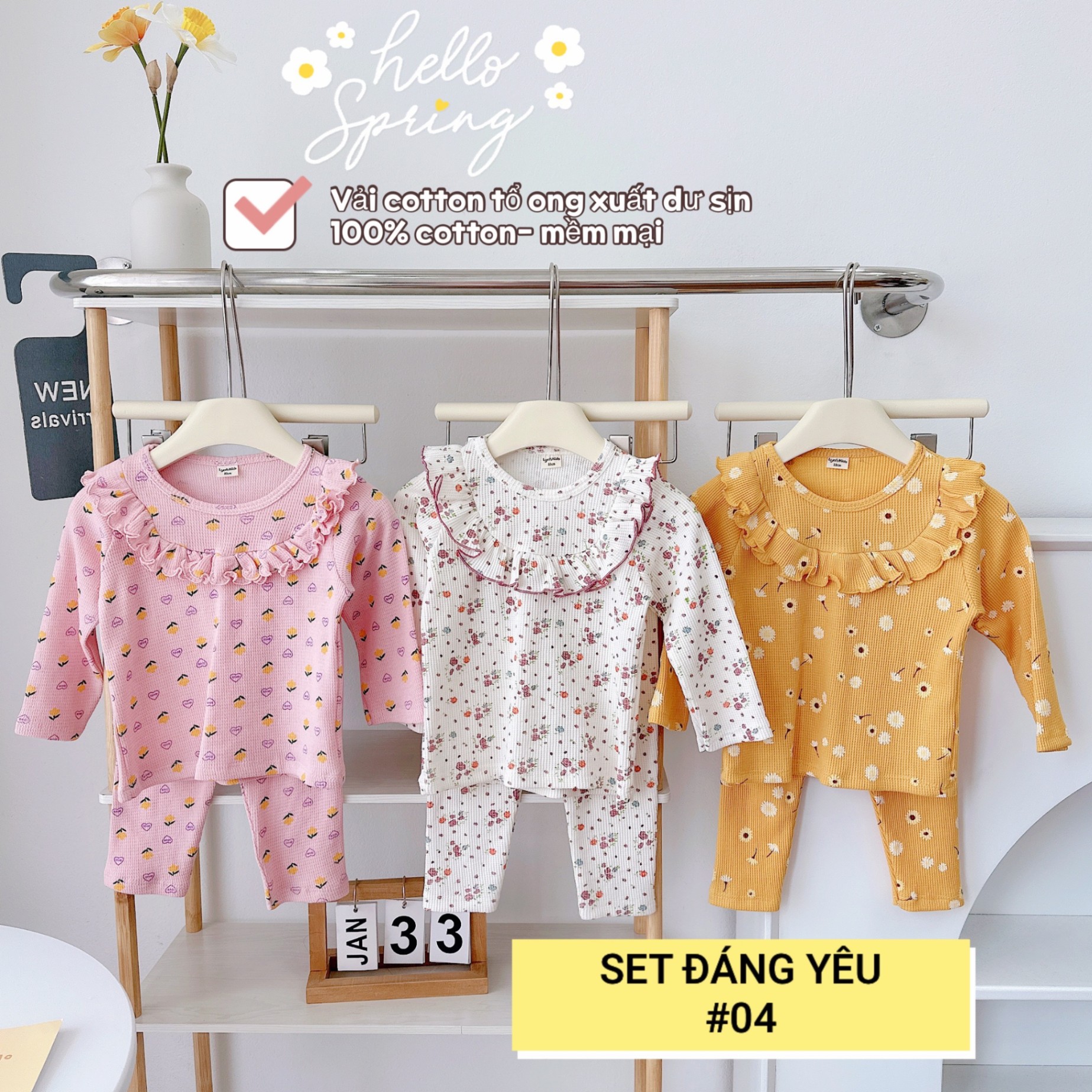 1 RI ĐỦ SIZE SET 3 BỘ BÉ GÁI