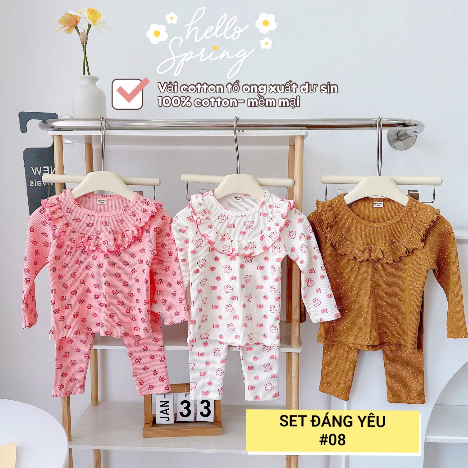 1 RI ĐỦ SIZE SET 3 BỘ BÉ GÁI