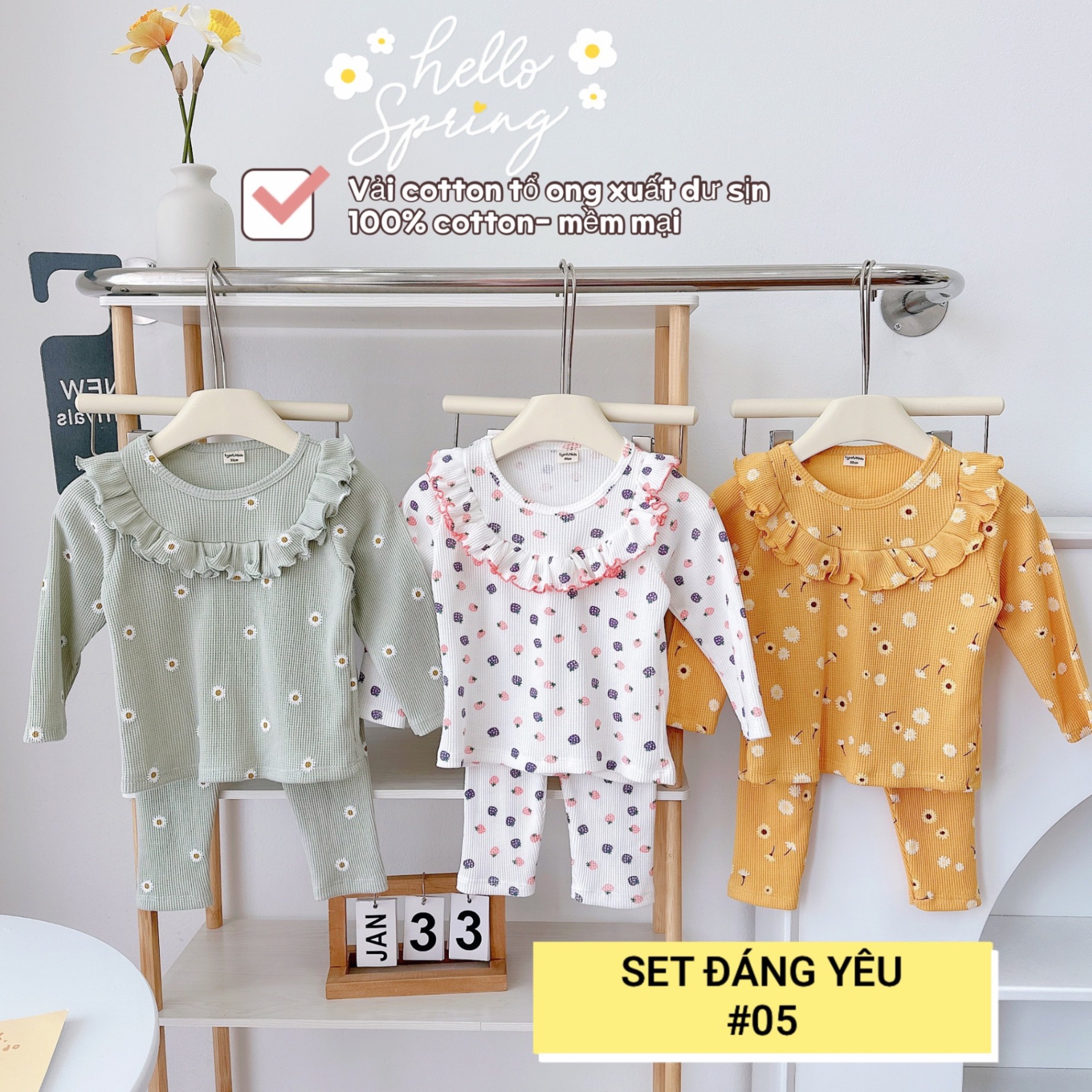 1 RI ĐỦ SIZE SET 3 BỘ BÉ GÁI