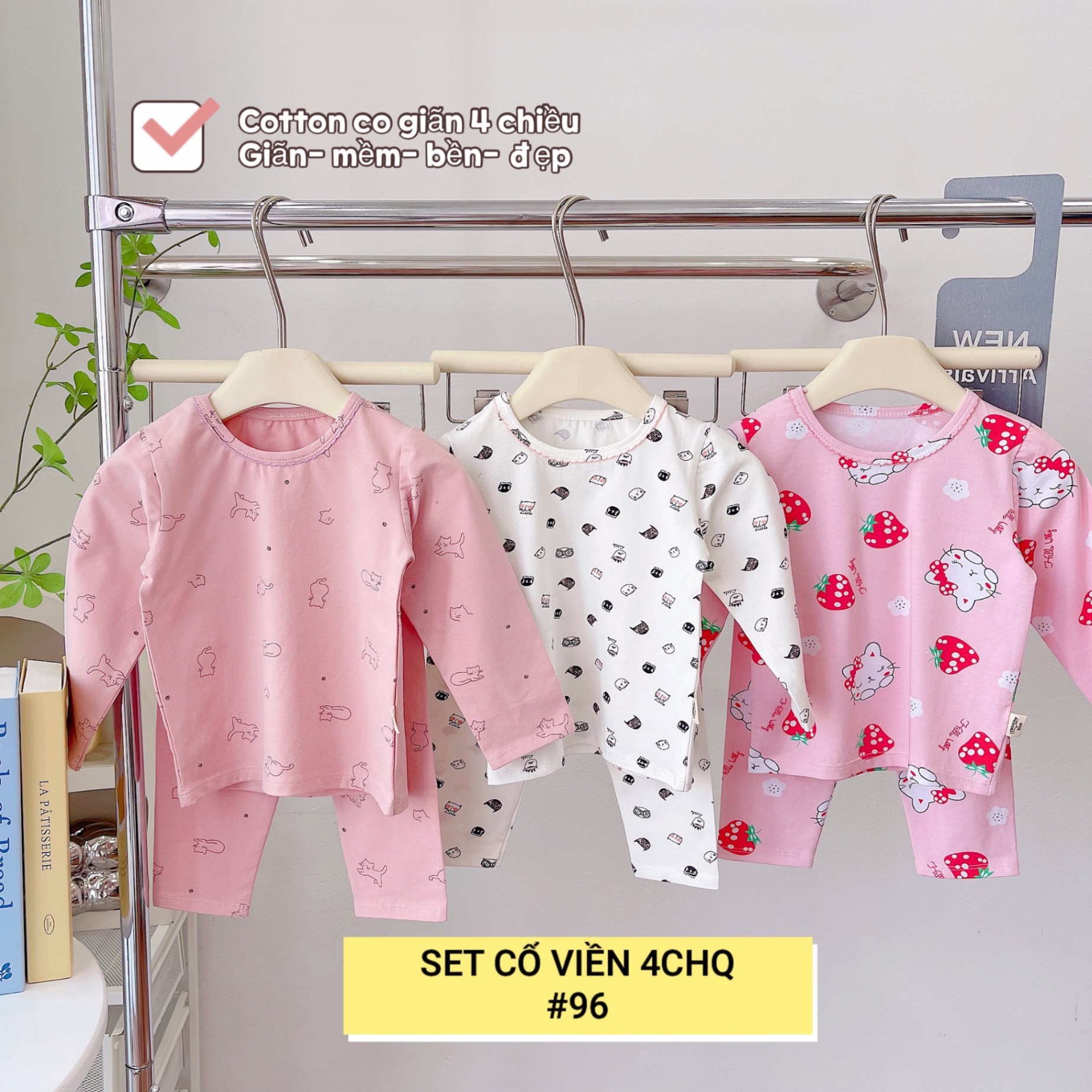 SET 3 BỘ VIỀN CỔ 4C CHO BÉ GÁI