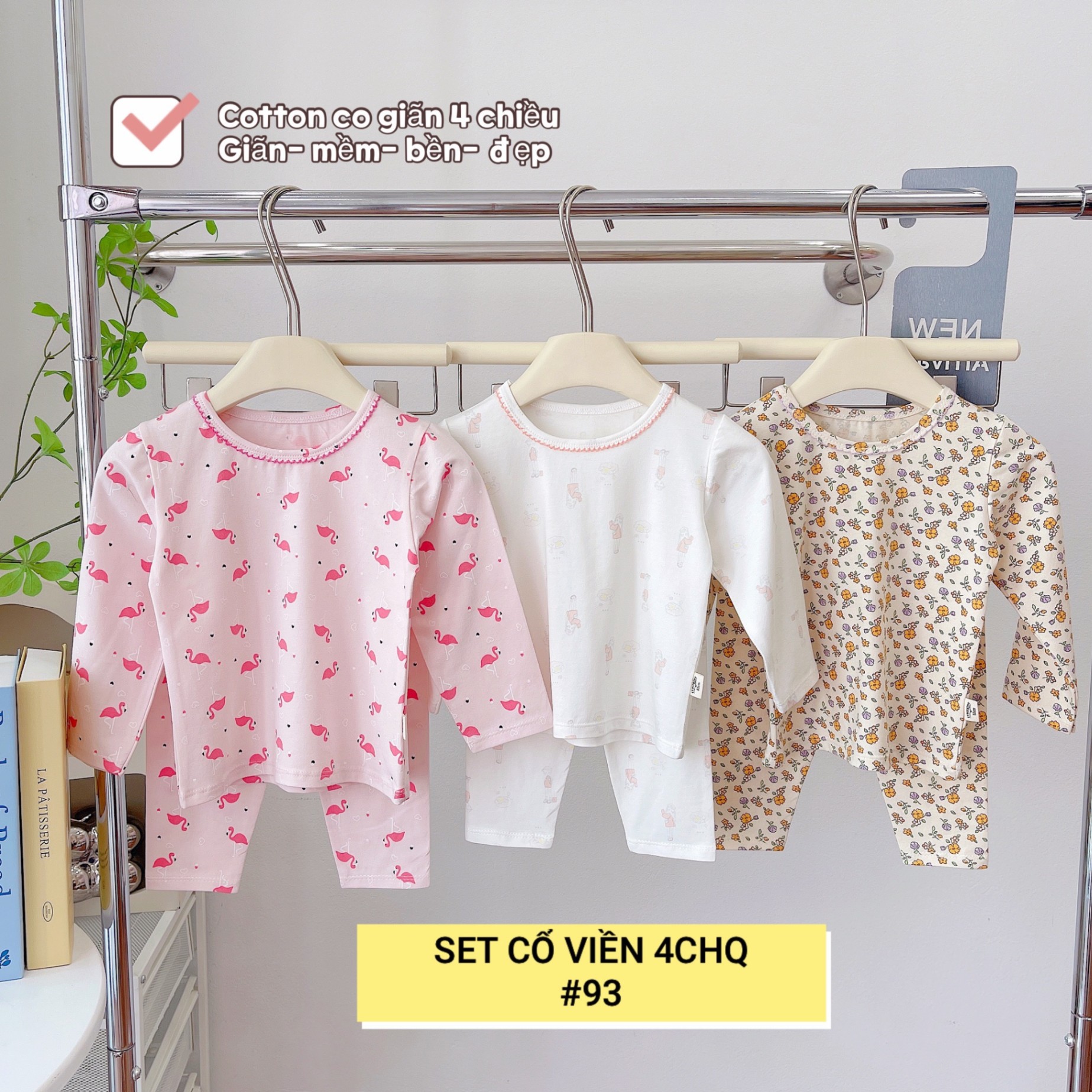 SET 3 BỘ VIỀN CỔ 4C CHO BÉ GÁI