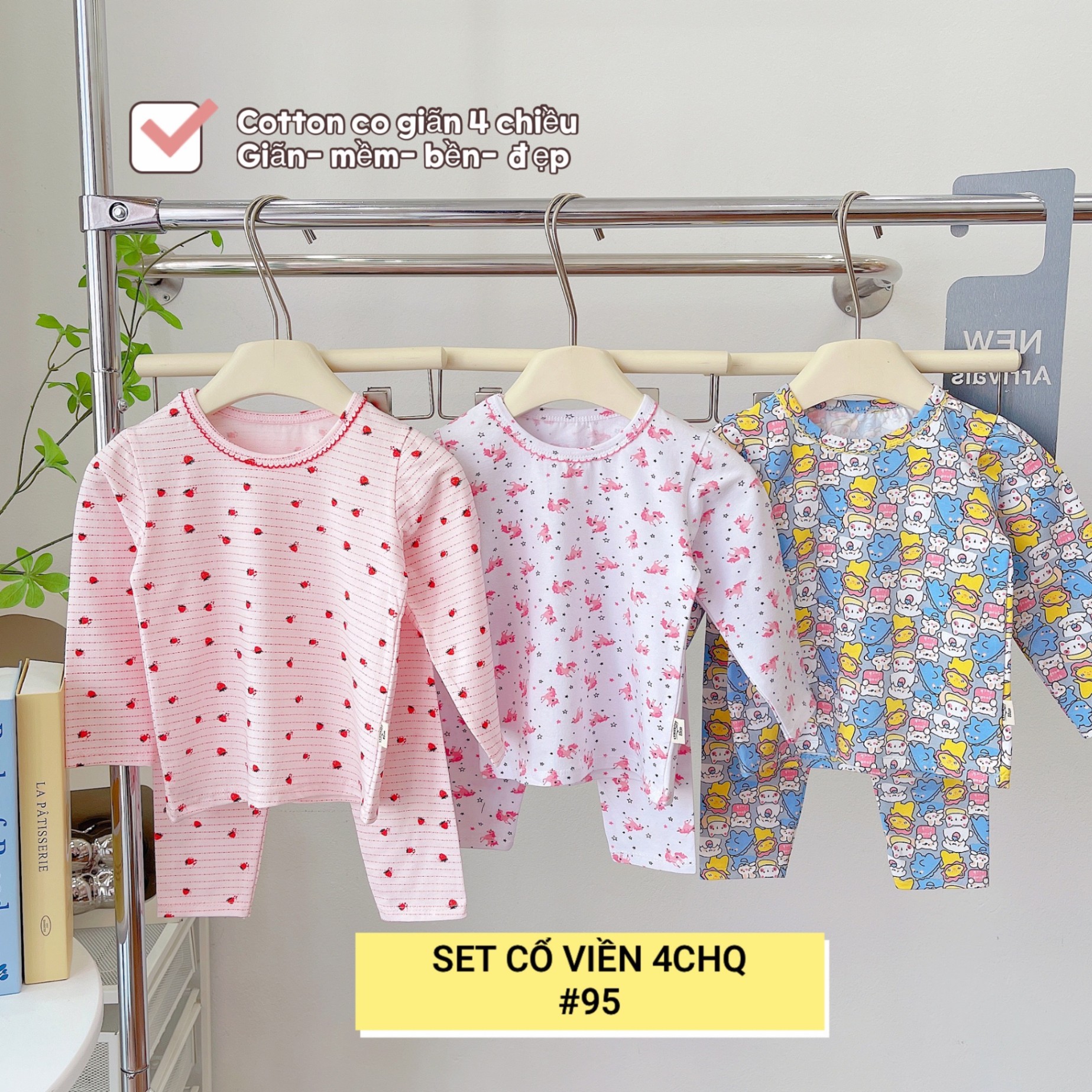 SET 3 BỘ VIỀN CỔ 4C CHO BÉ GÁI