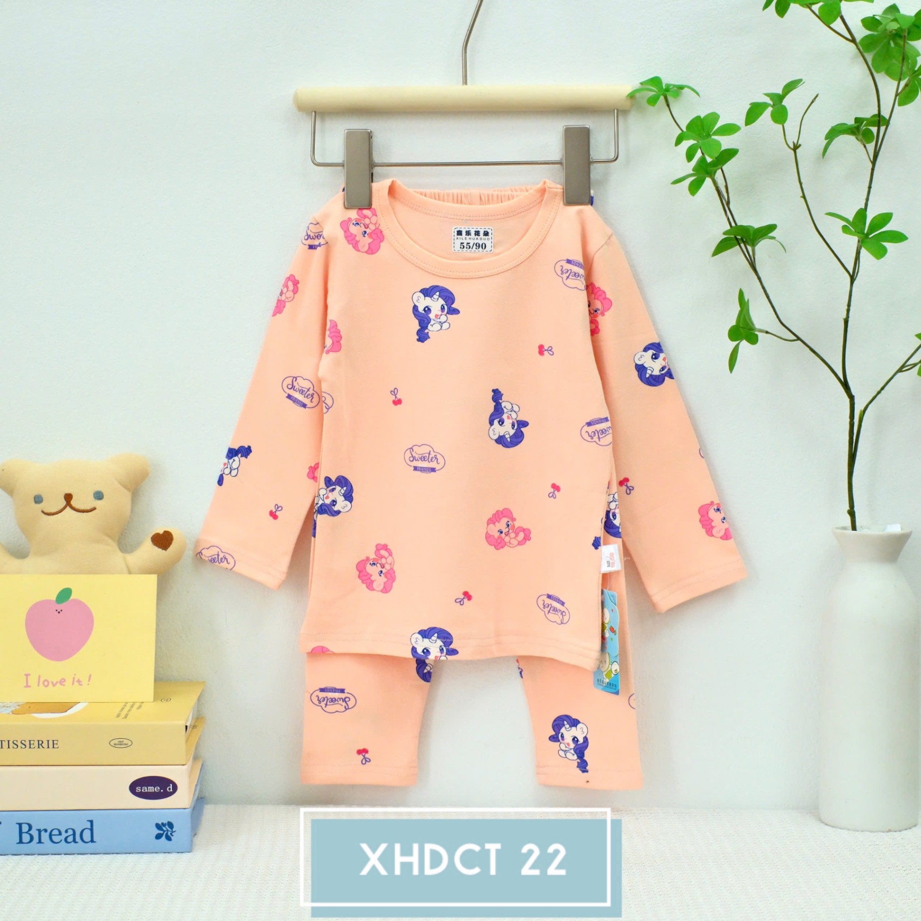 BỘ DÀI TAY COTTON XUẤT HÀN XILEHUADUO BÉ GÁI