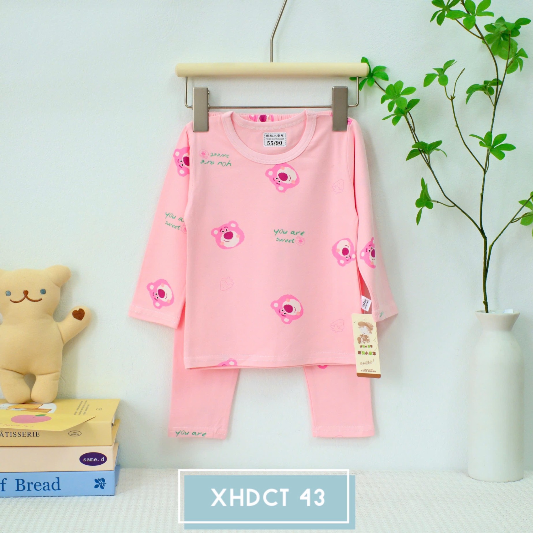 BỘ DÀI TAY COTTON XUẤT HÀN XILEHUADUO BÉ GÁI