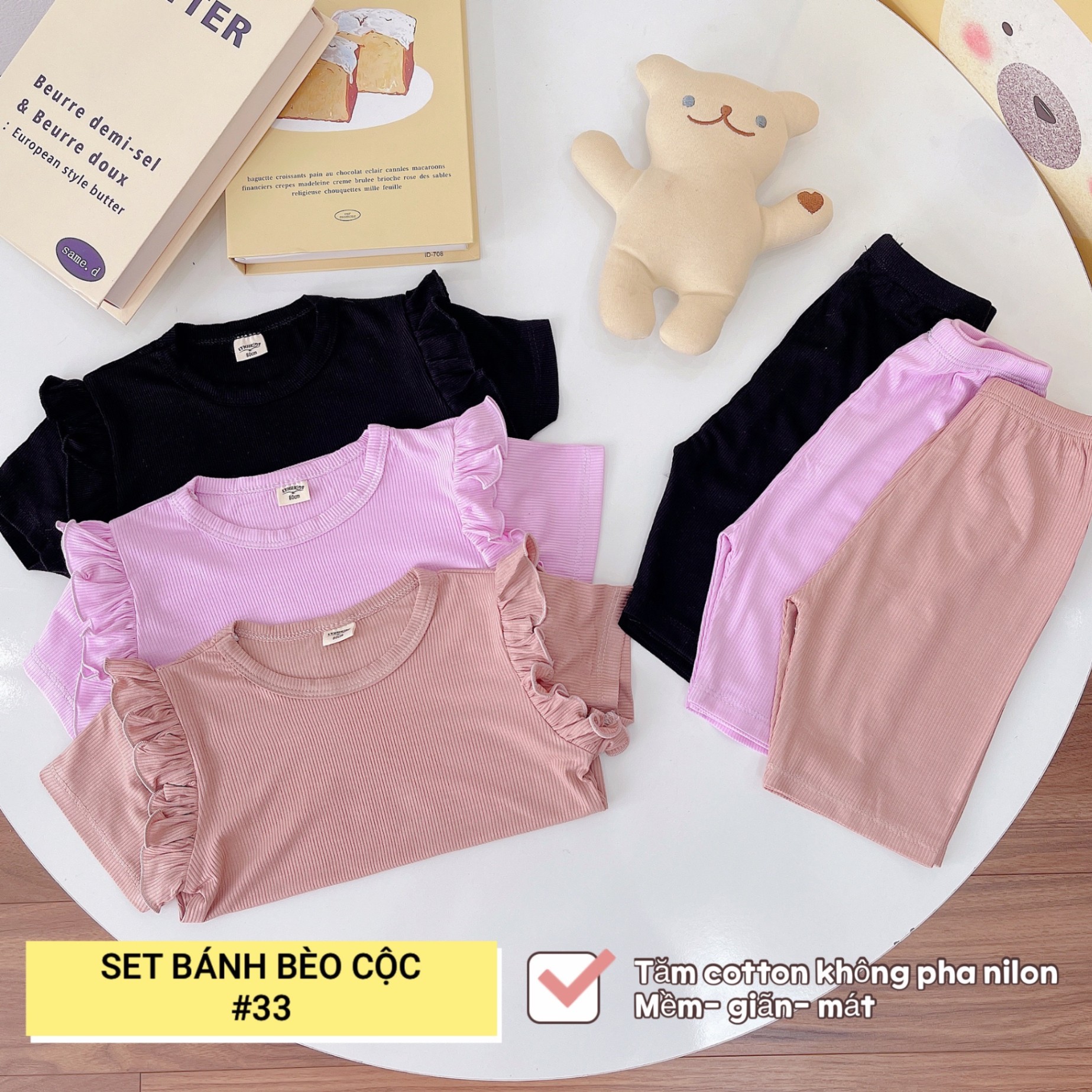 SET 3 BỘ BÁNH BÈO CỘC BÉ GÁI