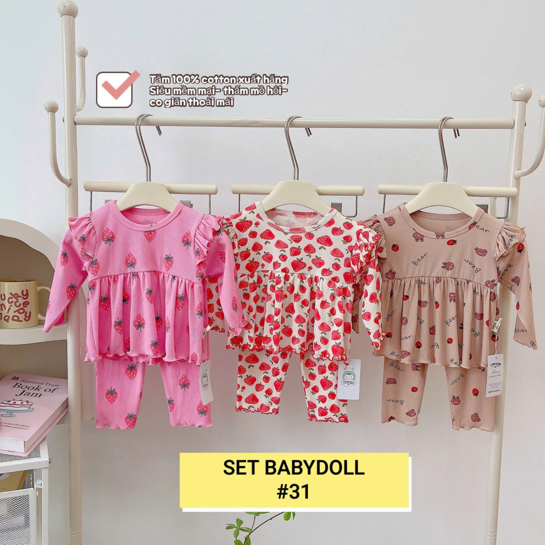 SET 3 BỘ BABYDOLL CÁNH TIÊN BÉ GÁI