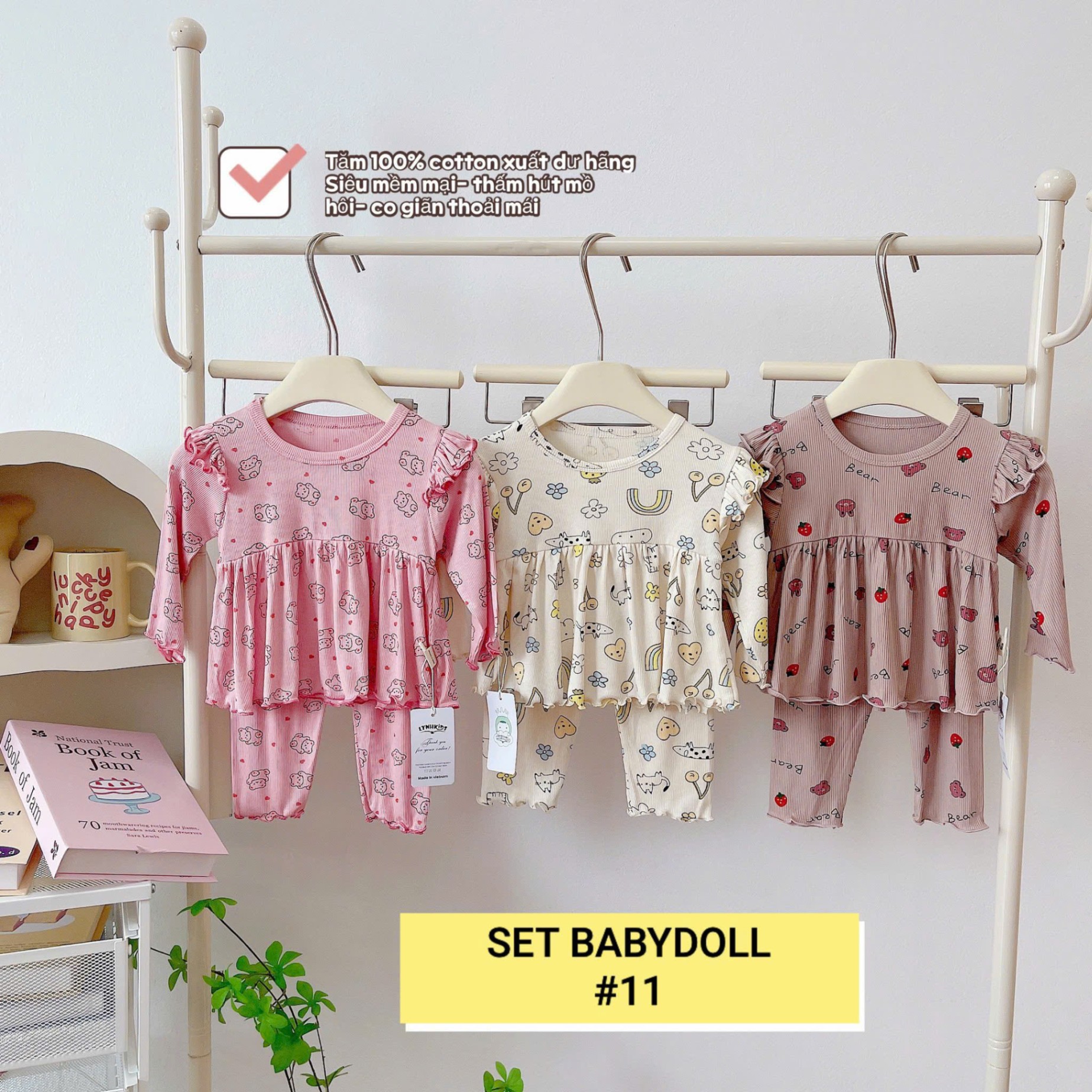 SET 3 BỘ BABYDOLL CÁNH TIÊN BÉ GÁI