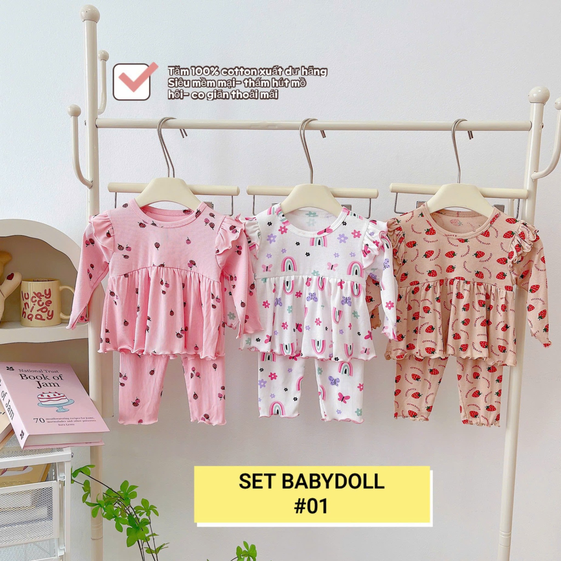 SET 3 BỘ BABYDOLL CÁNH TIÊN BÉ GÁI